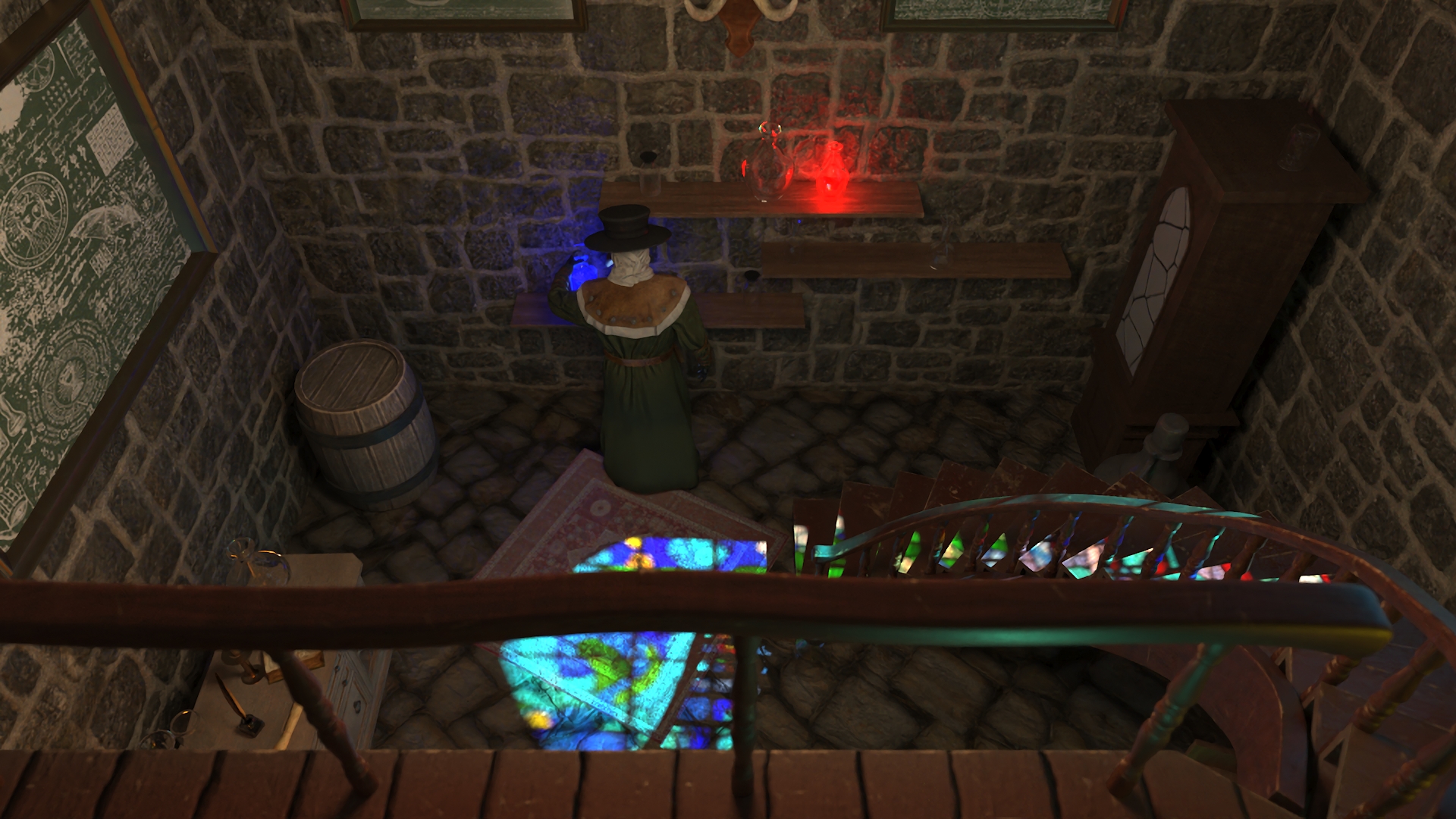 3D Alchemist Working in Laboratory