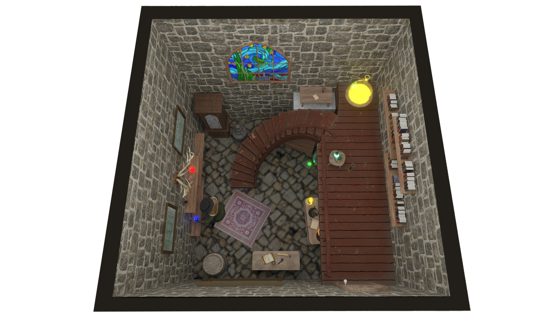 3D Alchemist Working in Laboratory