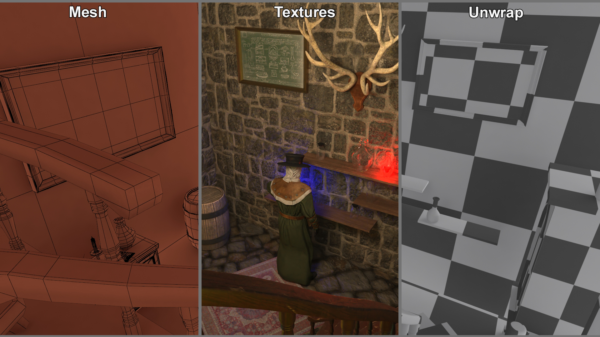 3D Alchemist Working in Laboratory