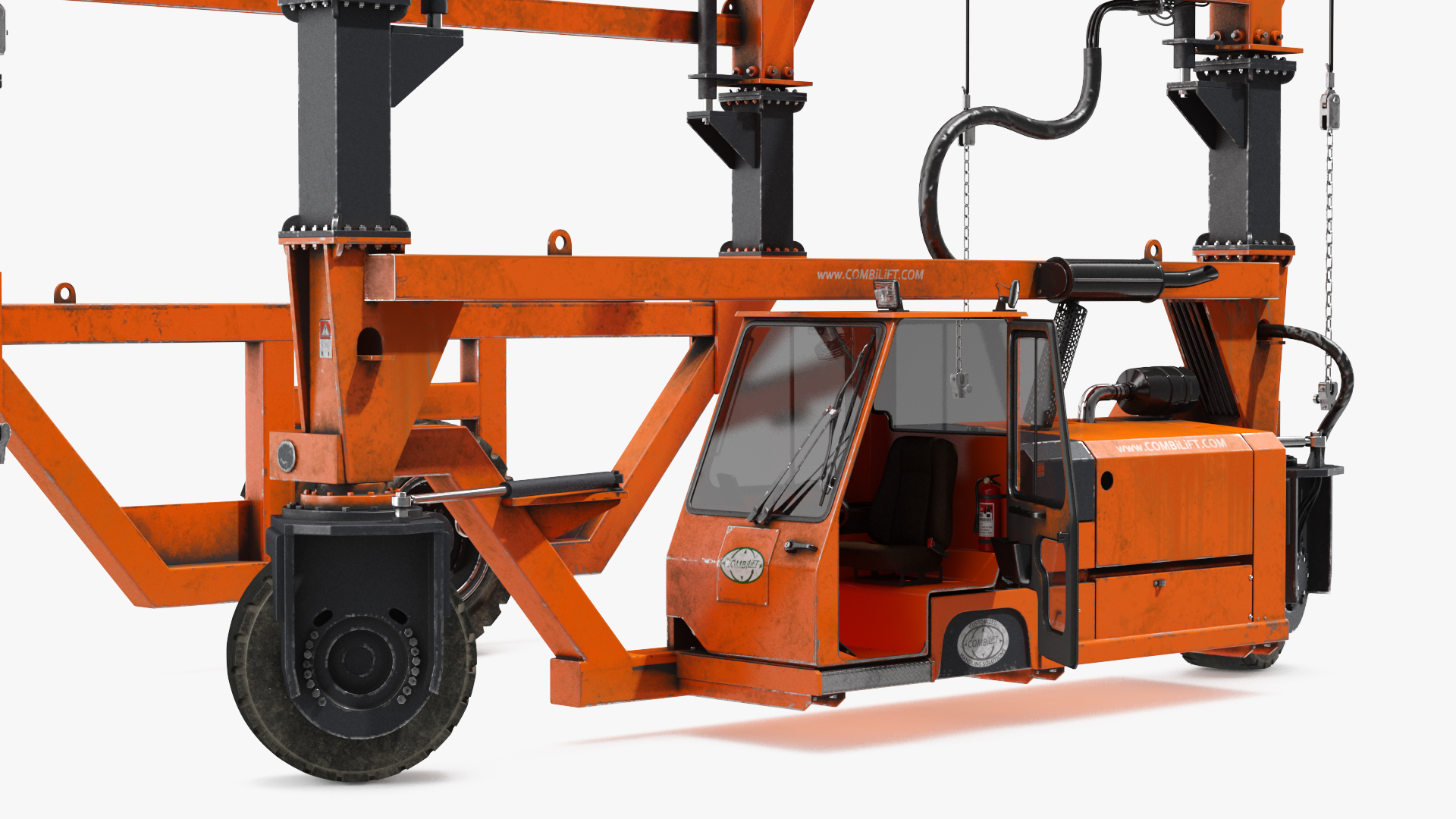 3D Combi-SC Straddle Carrier Dirty Rigged model