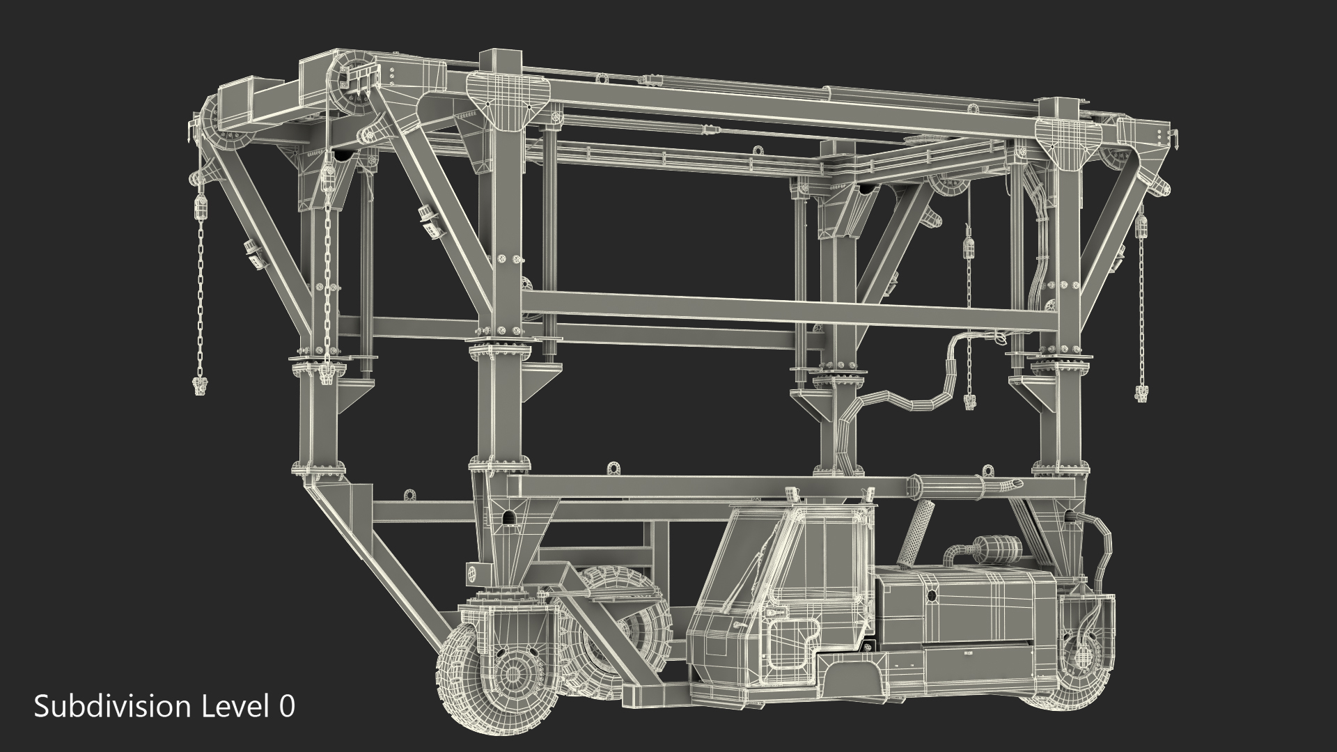3D Combi-SC Straddle Carrier Dirty Rigged model