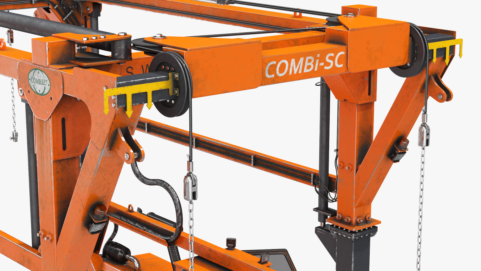 3D Combi-SC Straddle Carrier Dirty Rigged model