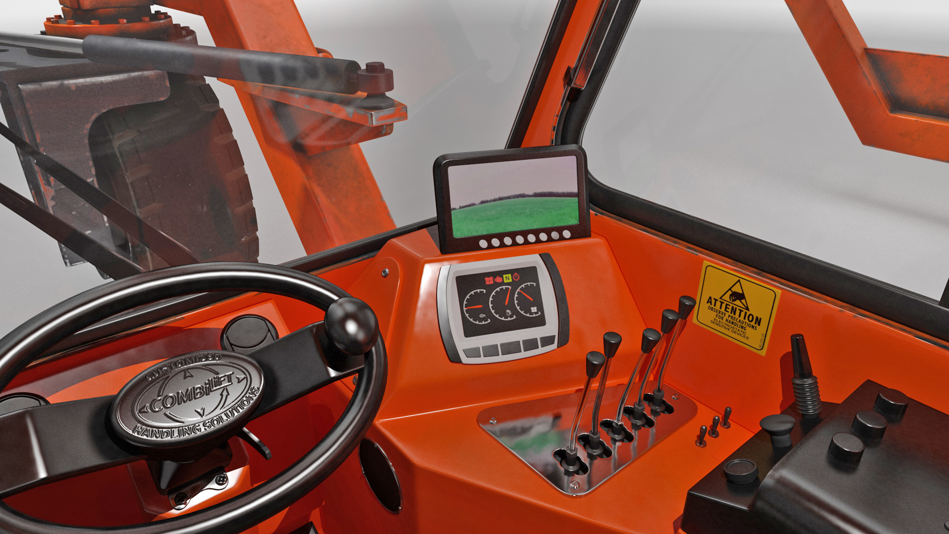 3D Combi-SC Straddle Carrier Dirty Rigged model
