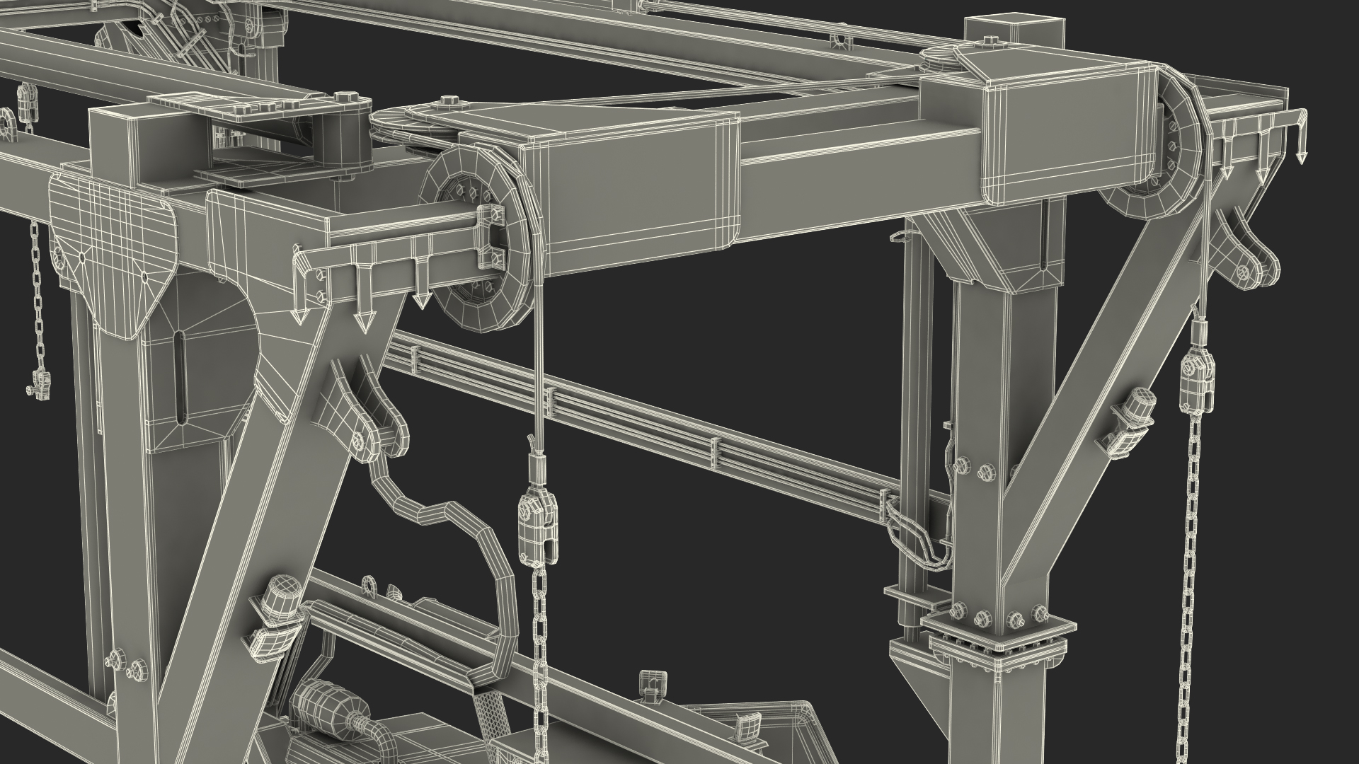 3D Combi-SC Straddle Carrier Dirty Rigged model