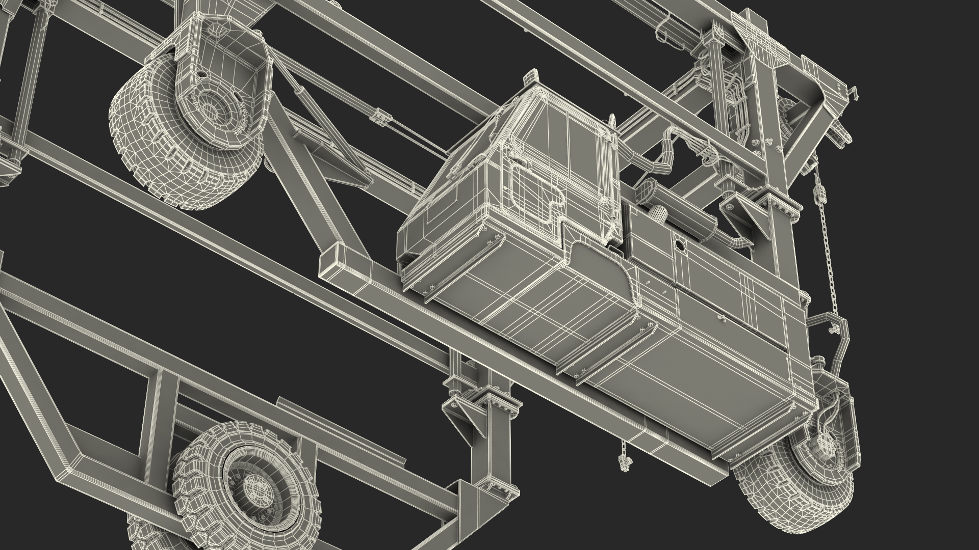 3D Combi-SC Straddle Carrier Dirty Rigged model