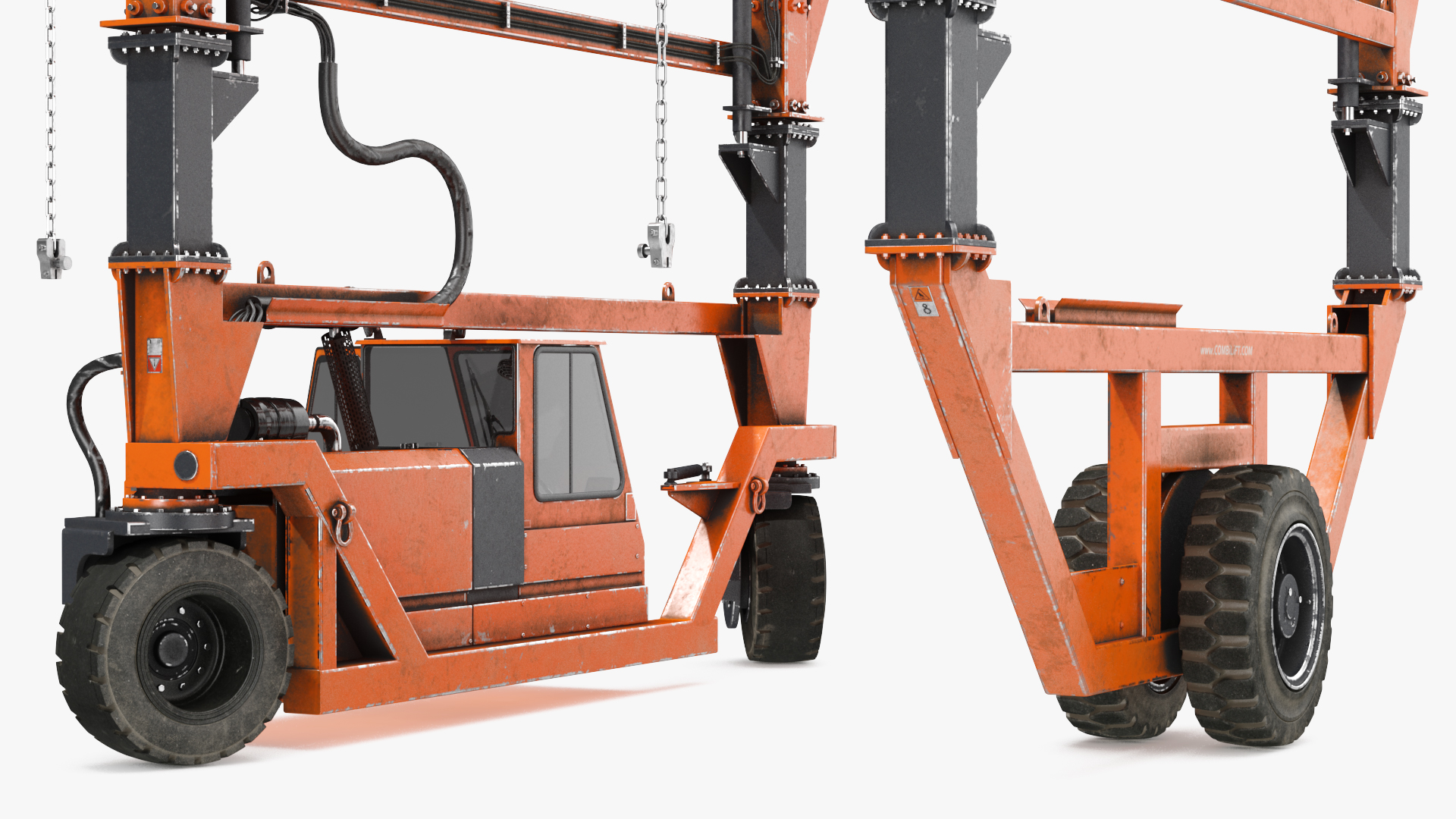 3D Combi-SC Straddle Carrier Dirty Rigged model