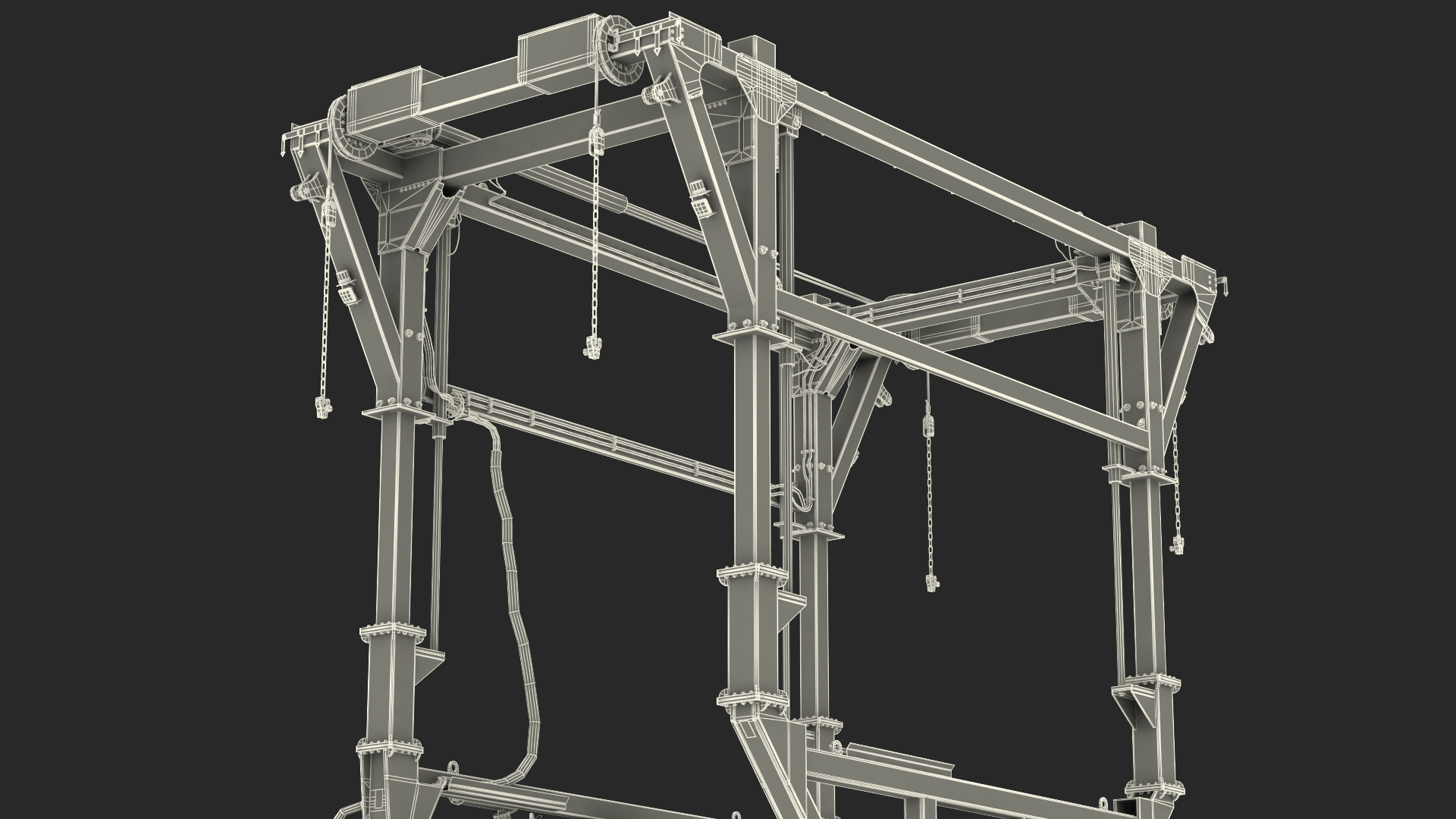 3D Combi-SC Straddle Carrier Dirty Rigged model