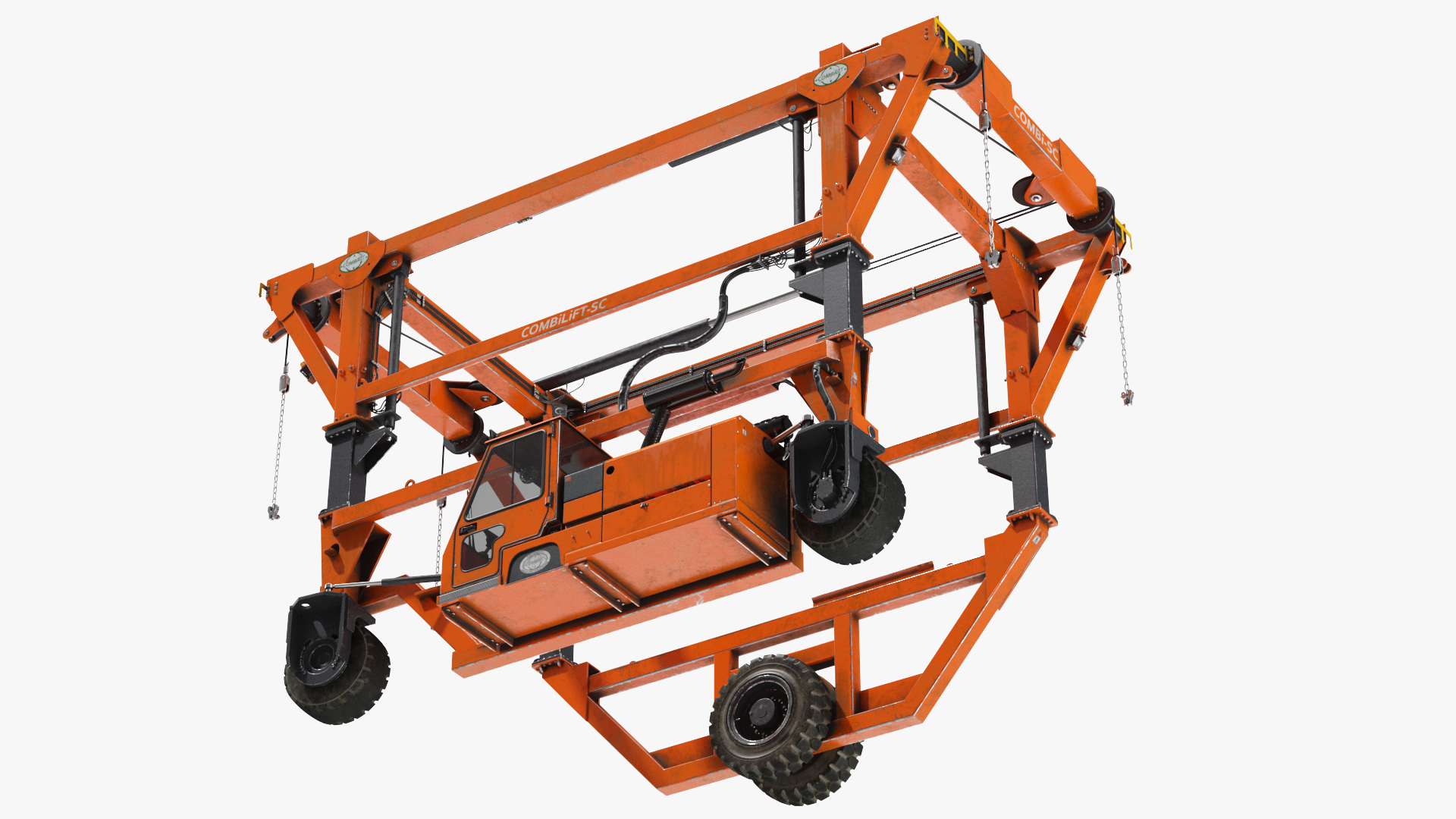 3D Combi-SC Straddle Carrier Dirty Rigged model