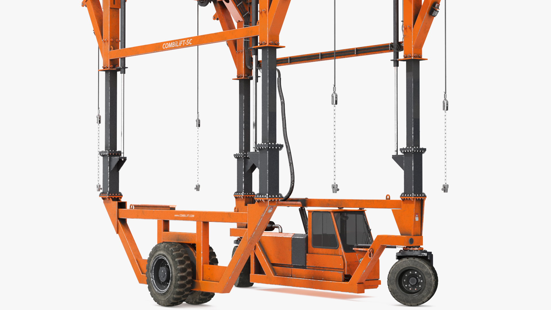 3D Combi-SC Straddle Carrier Dirty Rigged model