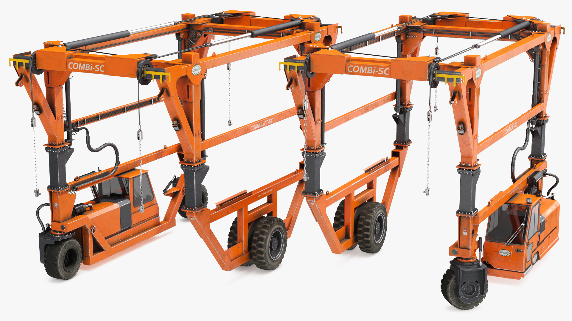 3D Combi-SC Straddle Carrier Dirty Rigged model