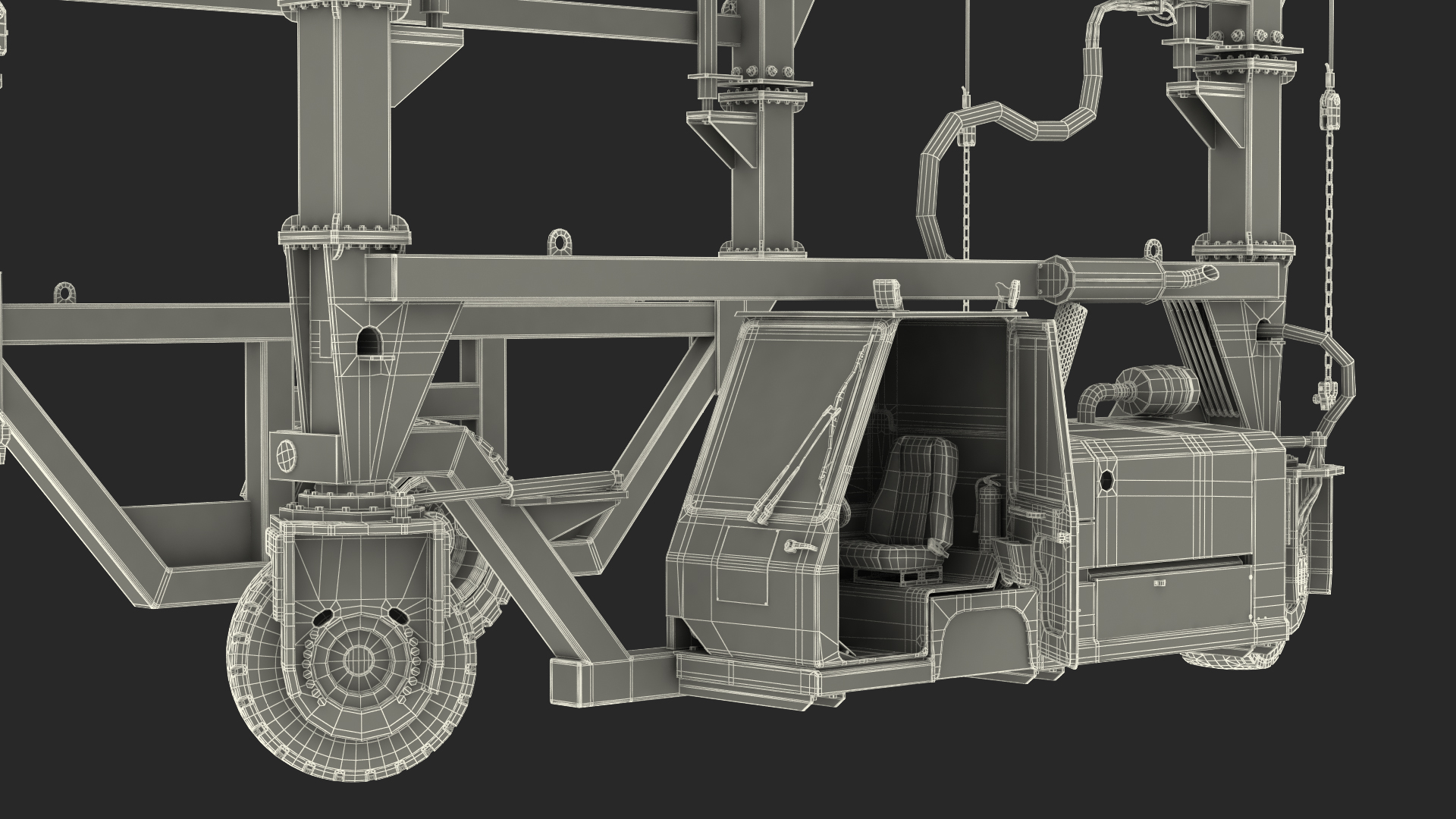 3D Combi-SC Straddle Carrier Dirty Rigged model