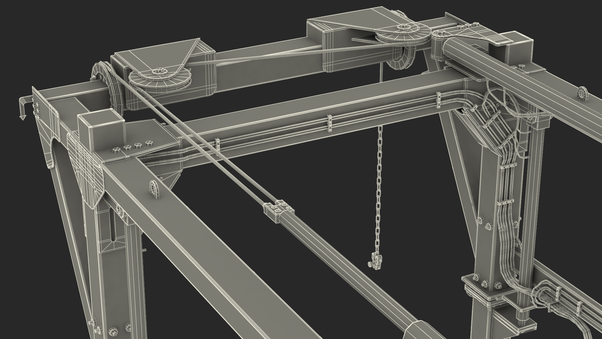 3D Combi-SC Straddle Carrier Dirty Rigged model