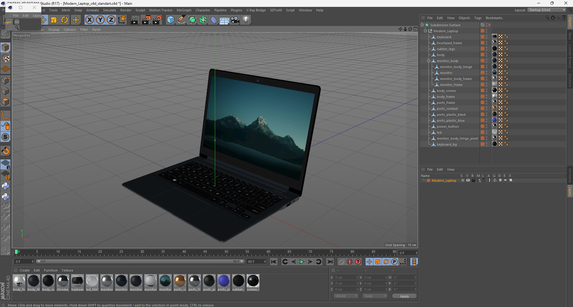 3D Modern Laptop model