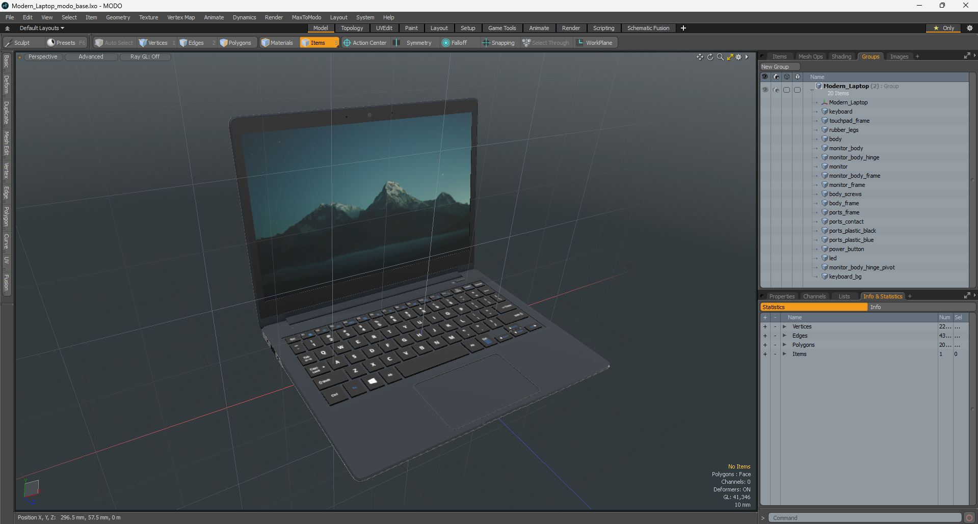 3D Modern Laptop model