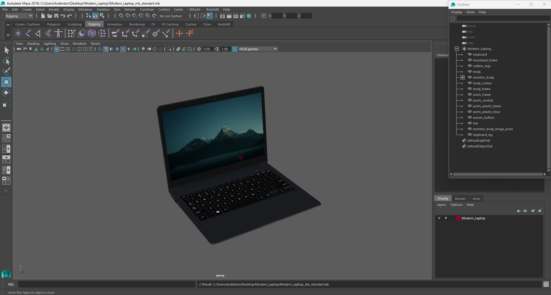 3D Modern Laptop model