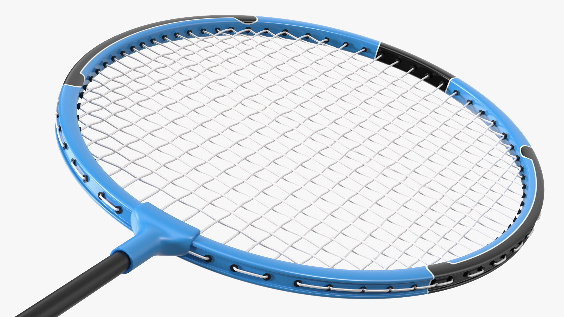 3D Two Blue Badminton Rackets with Plastic Shuttlecock