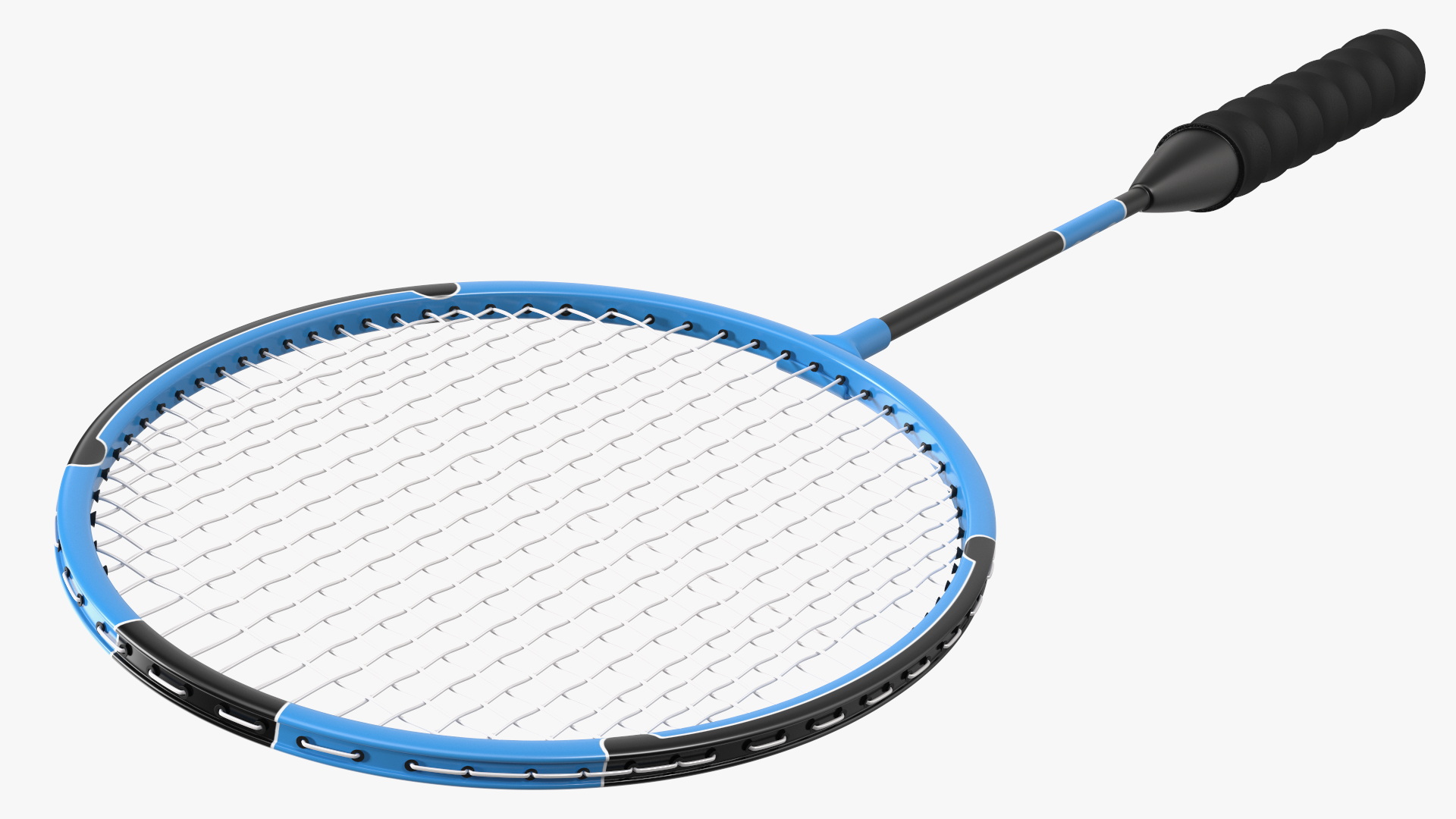 3D Two Blue Badminton Rackets with Plastic Shuttlecock