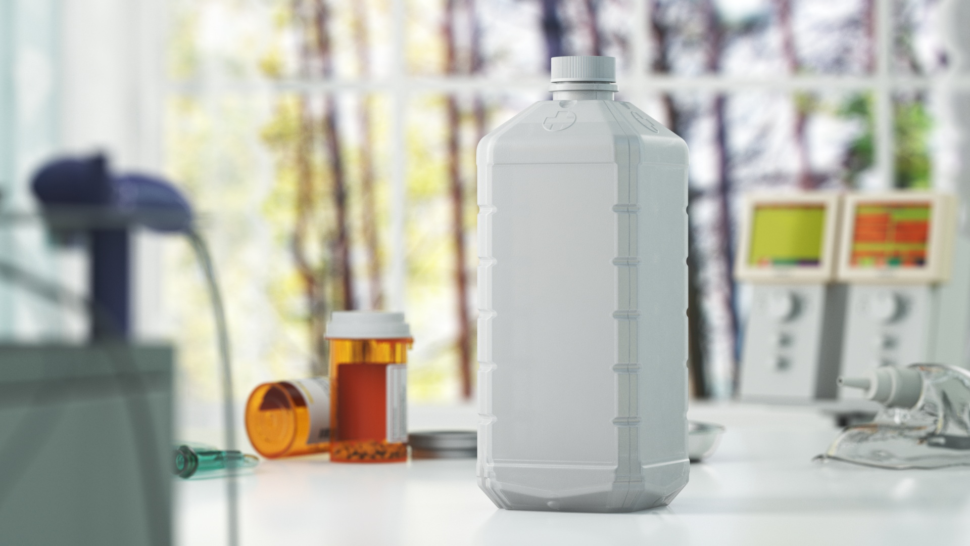3D Plastic Pharmaceutical Container White model