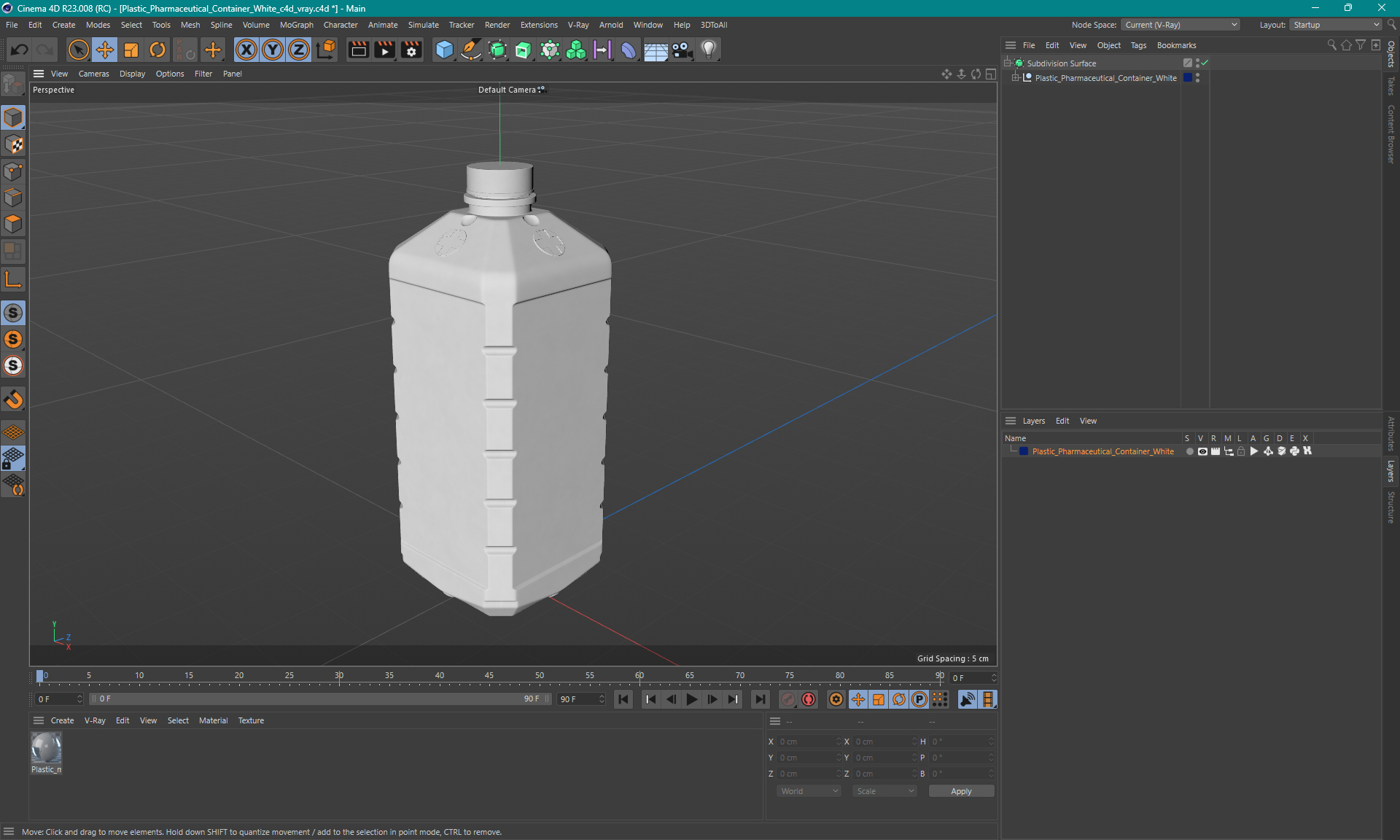 3D Plastic Pharmaceutical Container White model