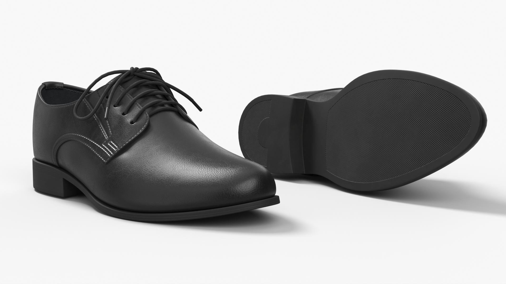 Mens Classic Derby Shoes with Socks Black - view 7