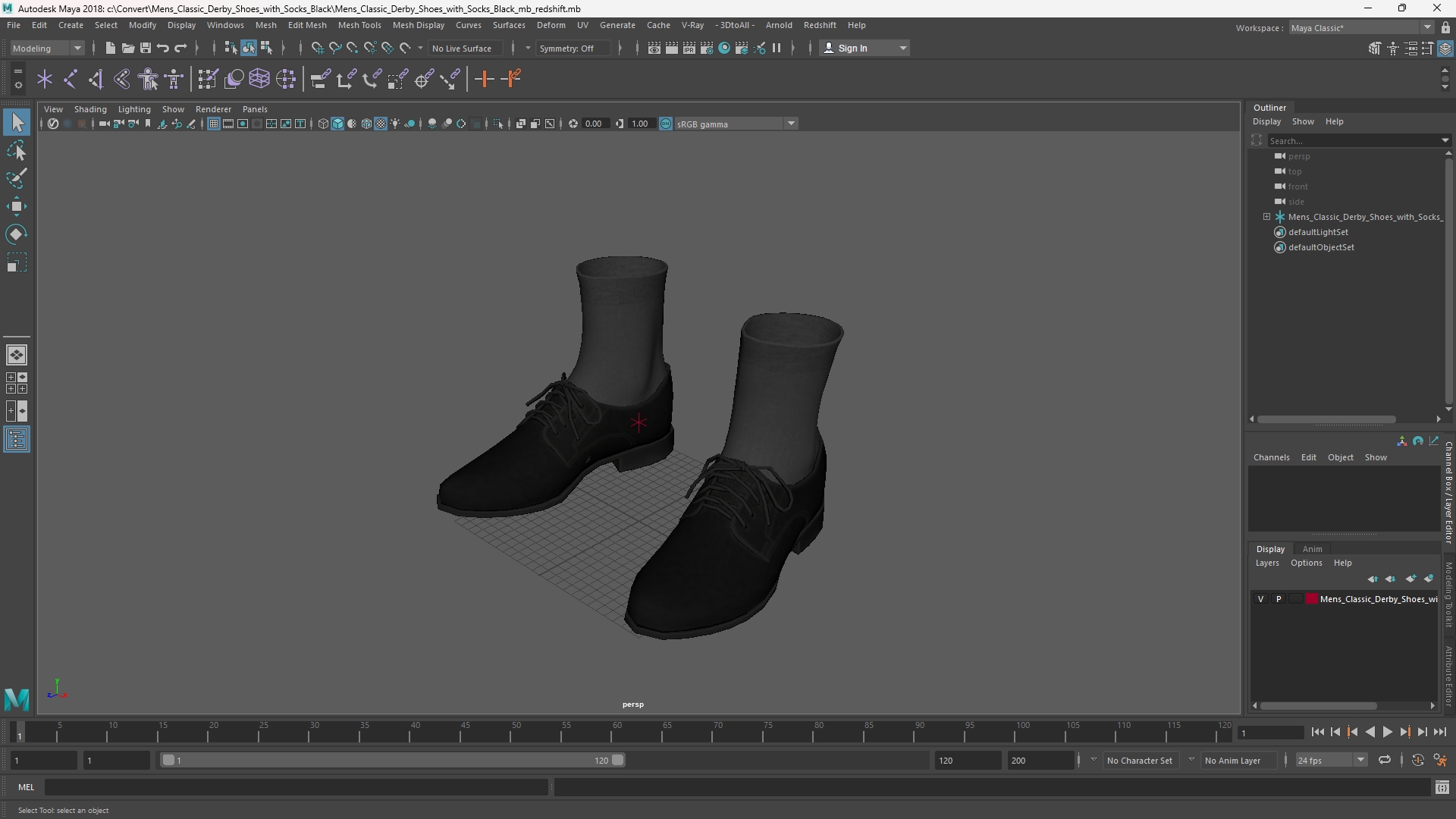 Mens Classic Derby Shoes with Socks Black - view 11