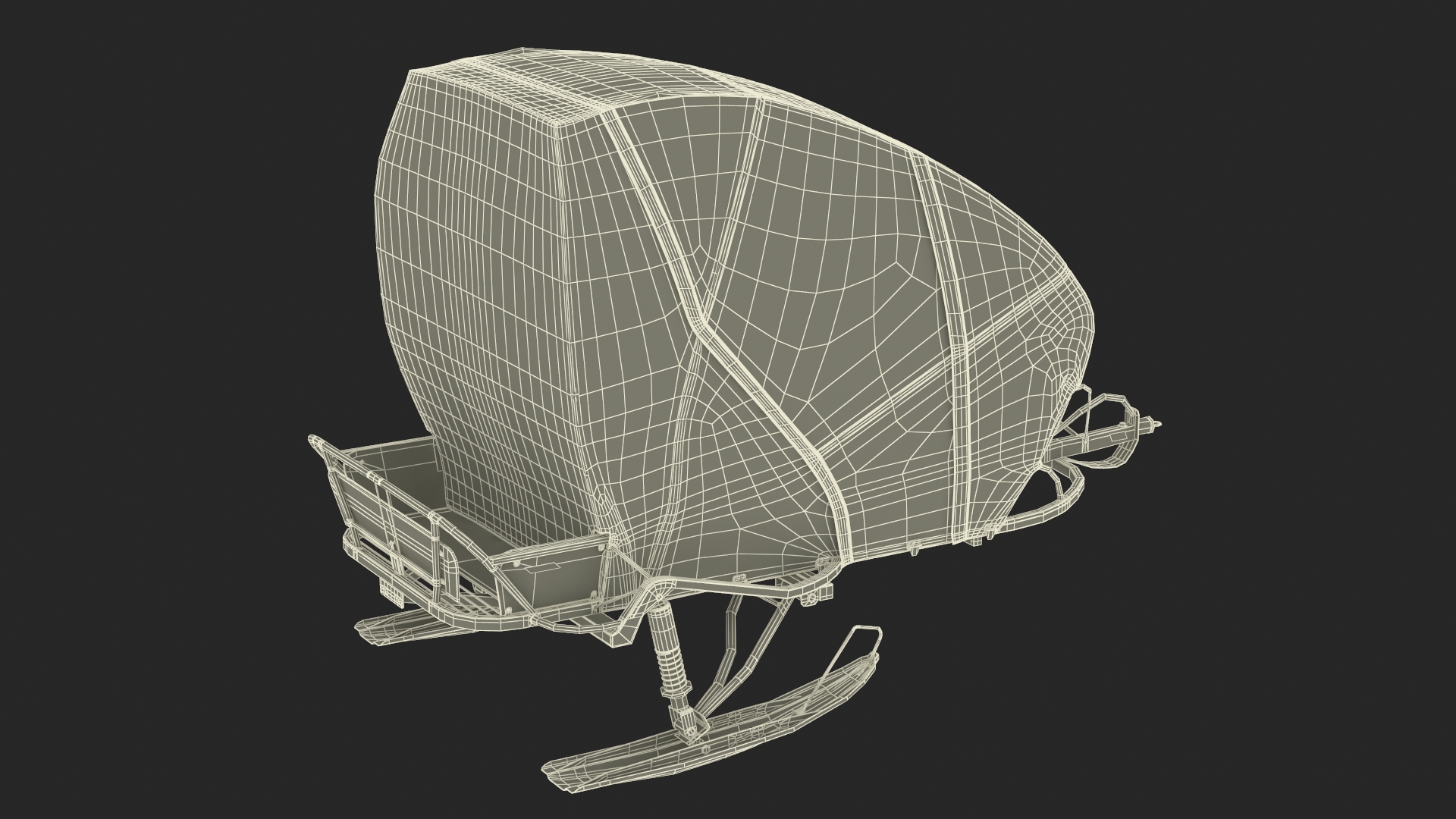 Snowmobile Sleigh 3D