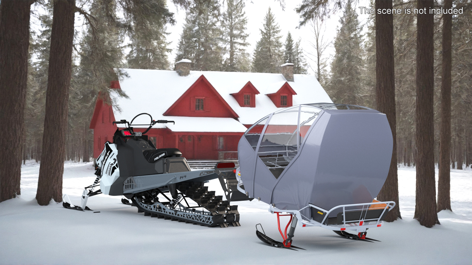 Snowmobile Sleigh 3D