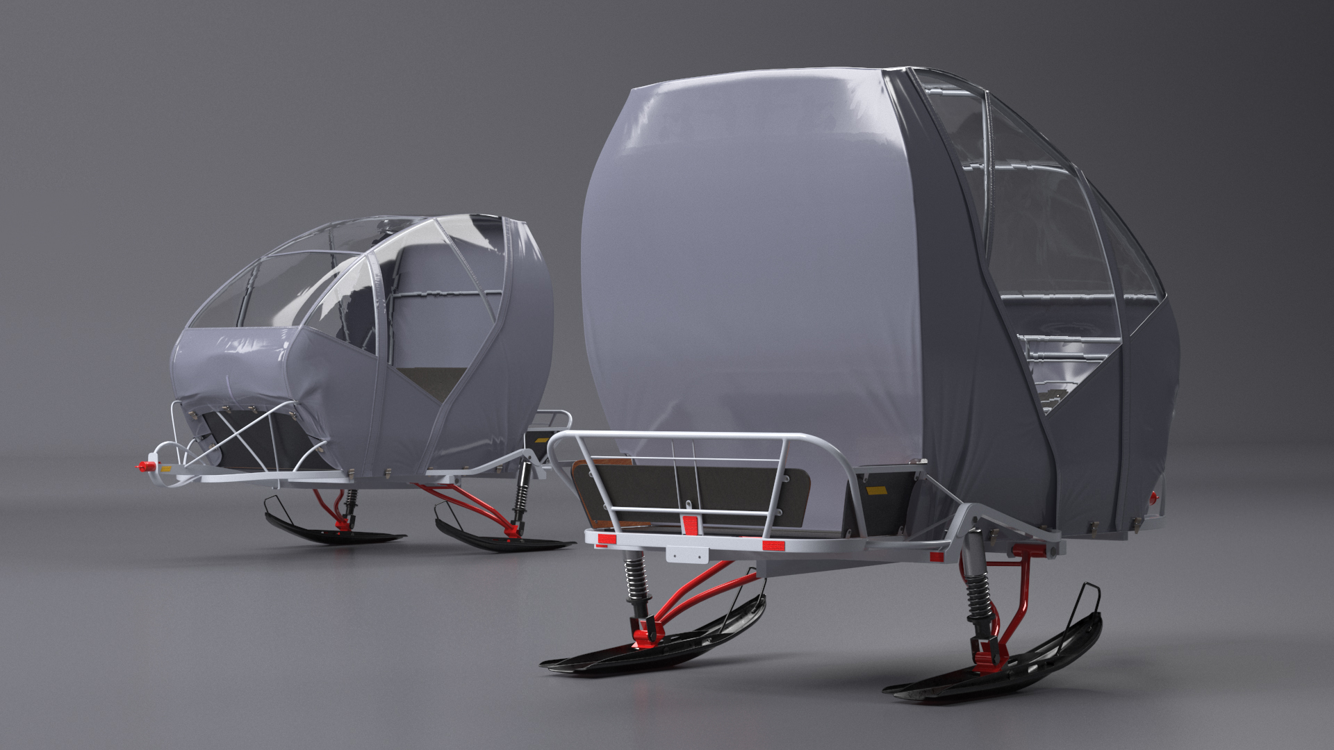Snowmobile Sleigh 3D