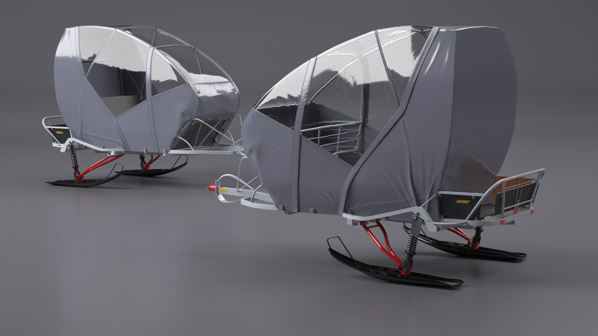 Snowmobile Sleigh 3D