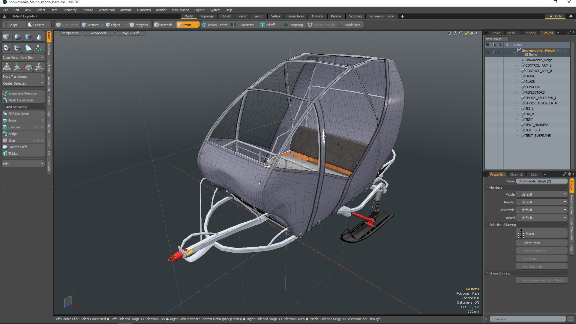 Snowmobile Sleigh 3D
