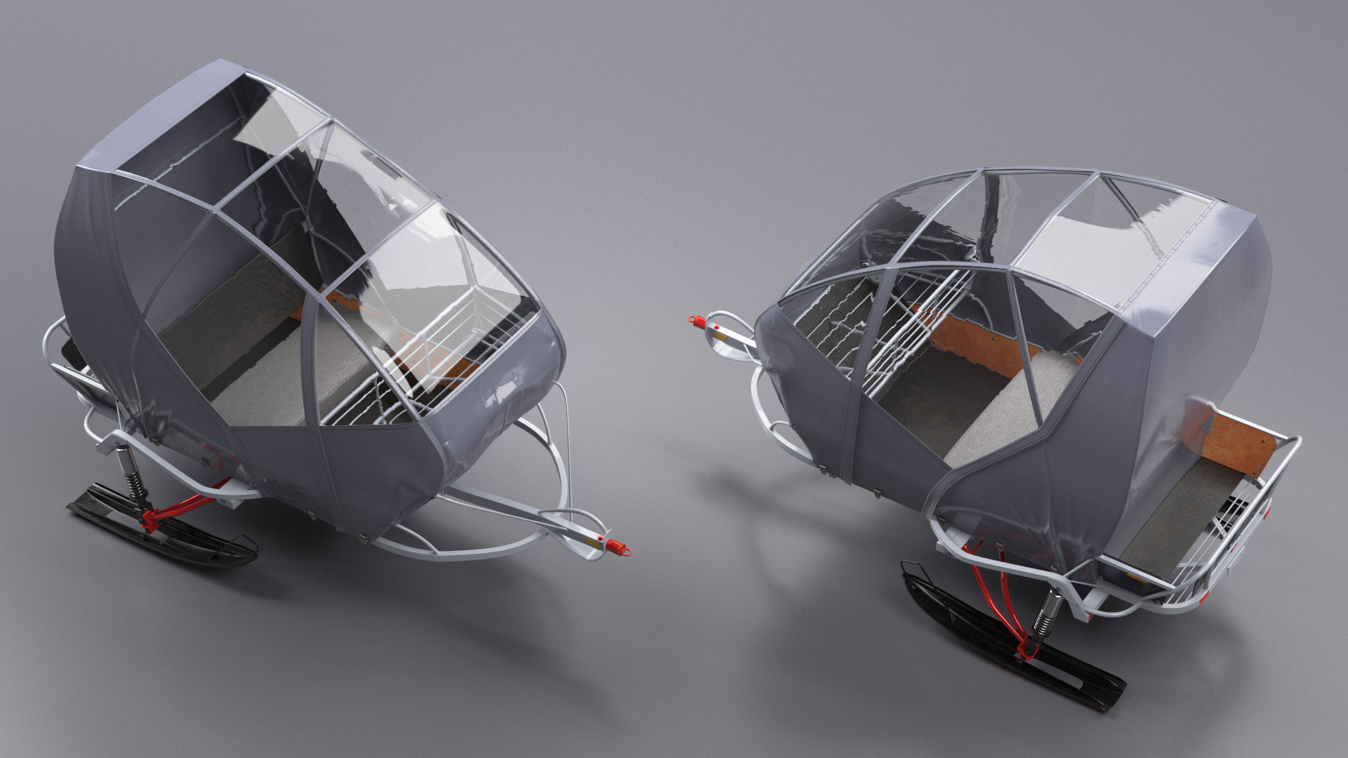 Snowmobile Sleigh 3D