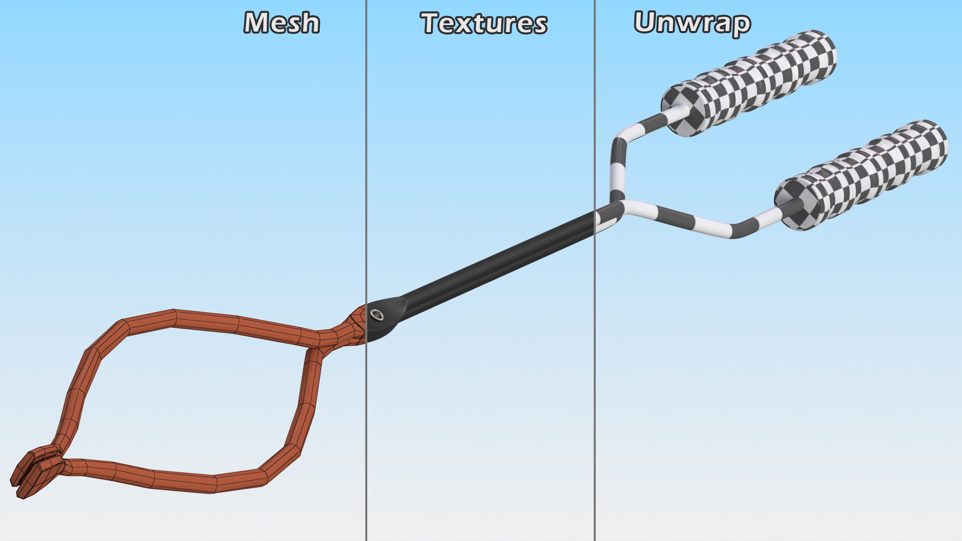 Fireplace Tong Tool 3D model
