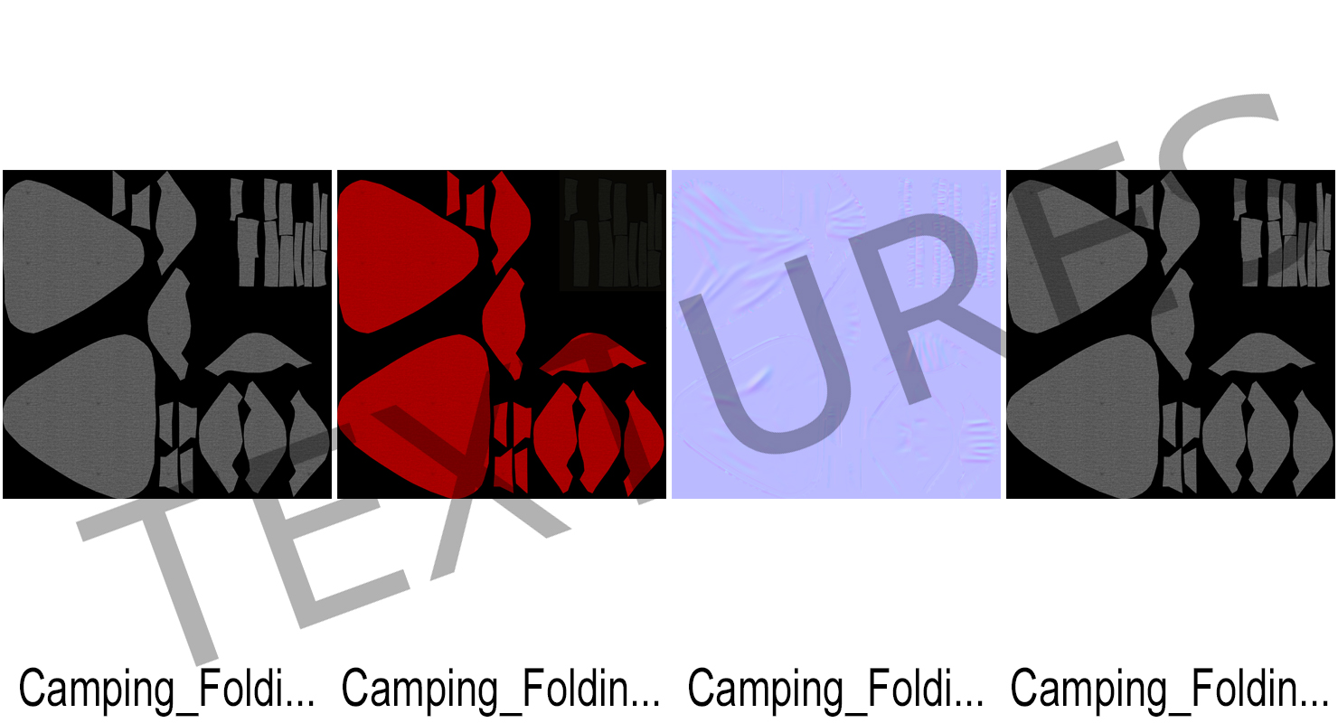 3D model Folding Tripod Fishing Camping Chair Red
