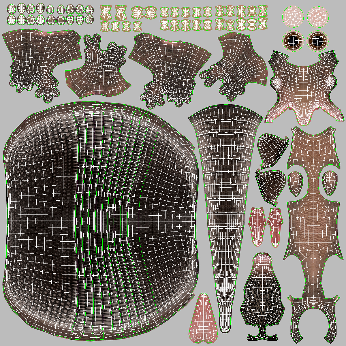 3D model Armadillo in Walking Pose Black Fur