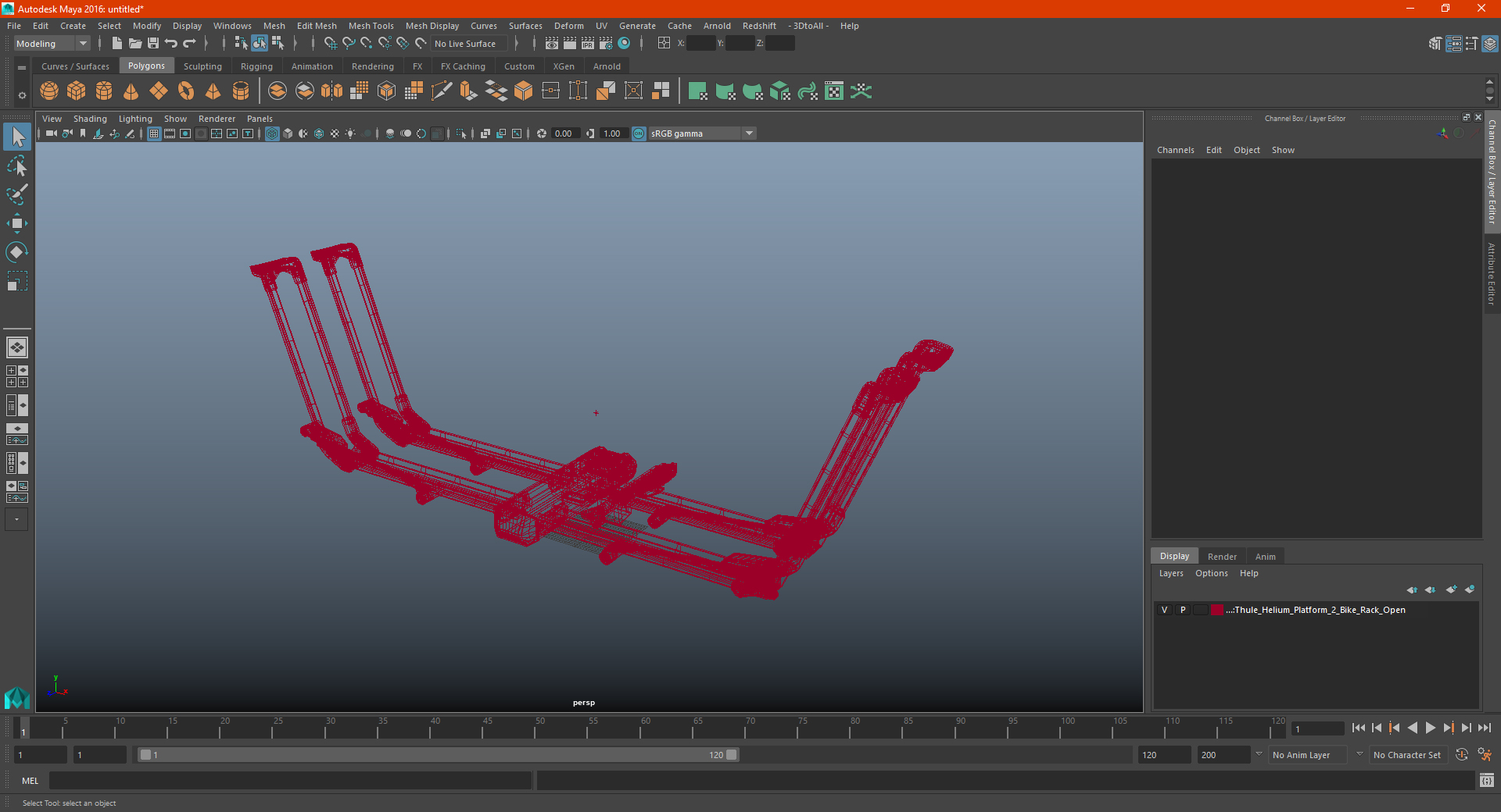 3D Thule Helium Platform 2 Bike Rack Open model