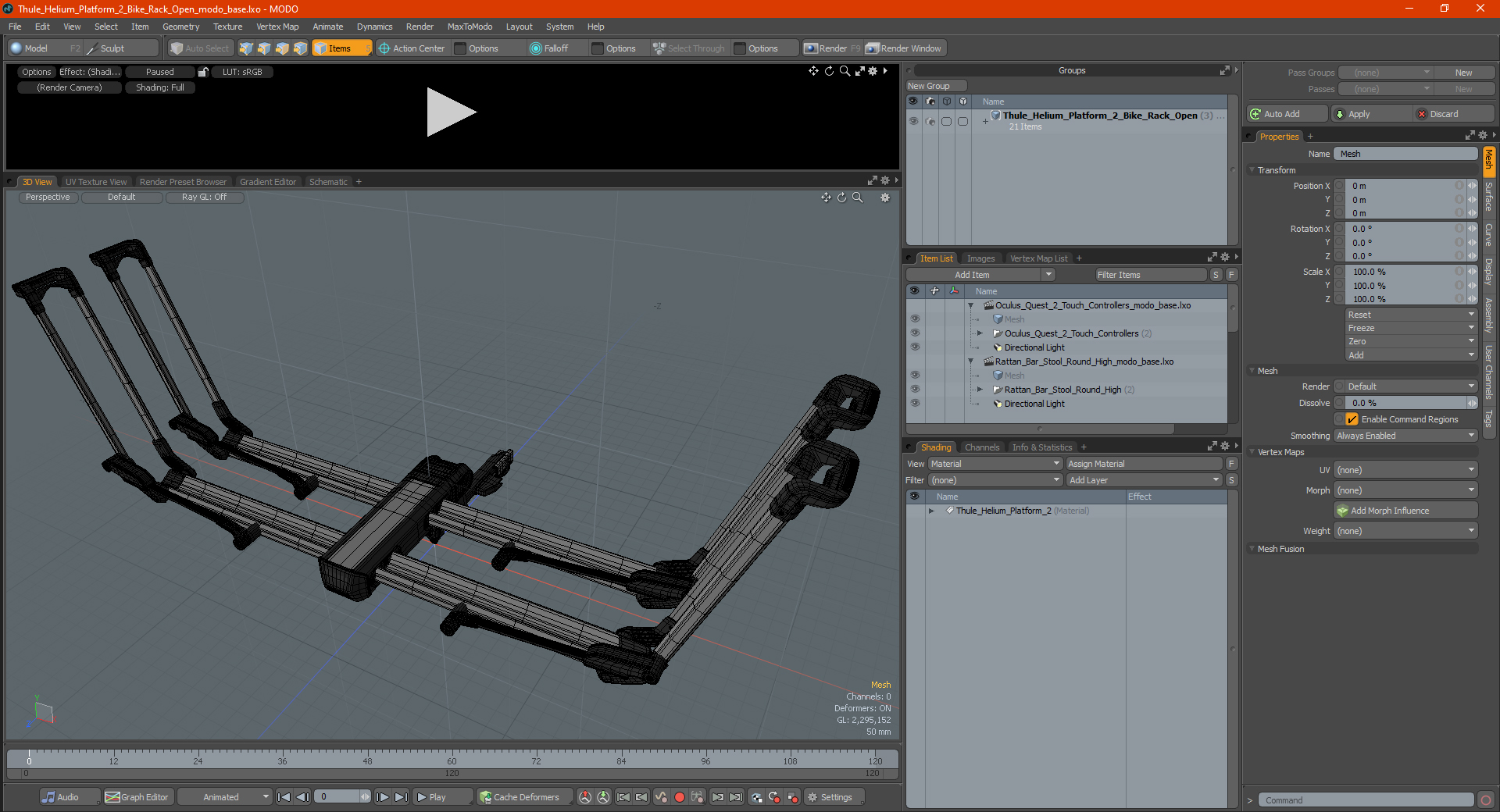 3D Thule Helium Platform 2 Bike Rack Open model