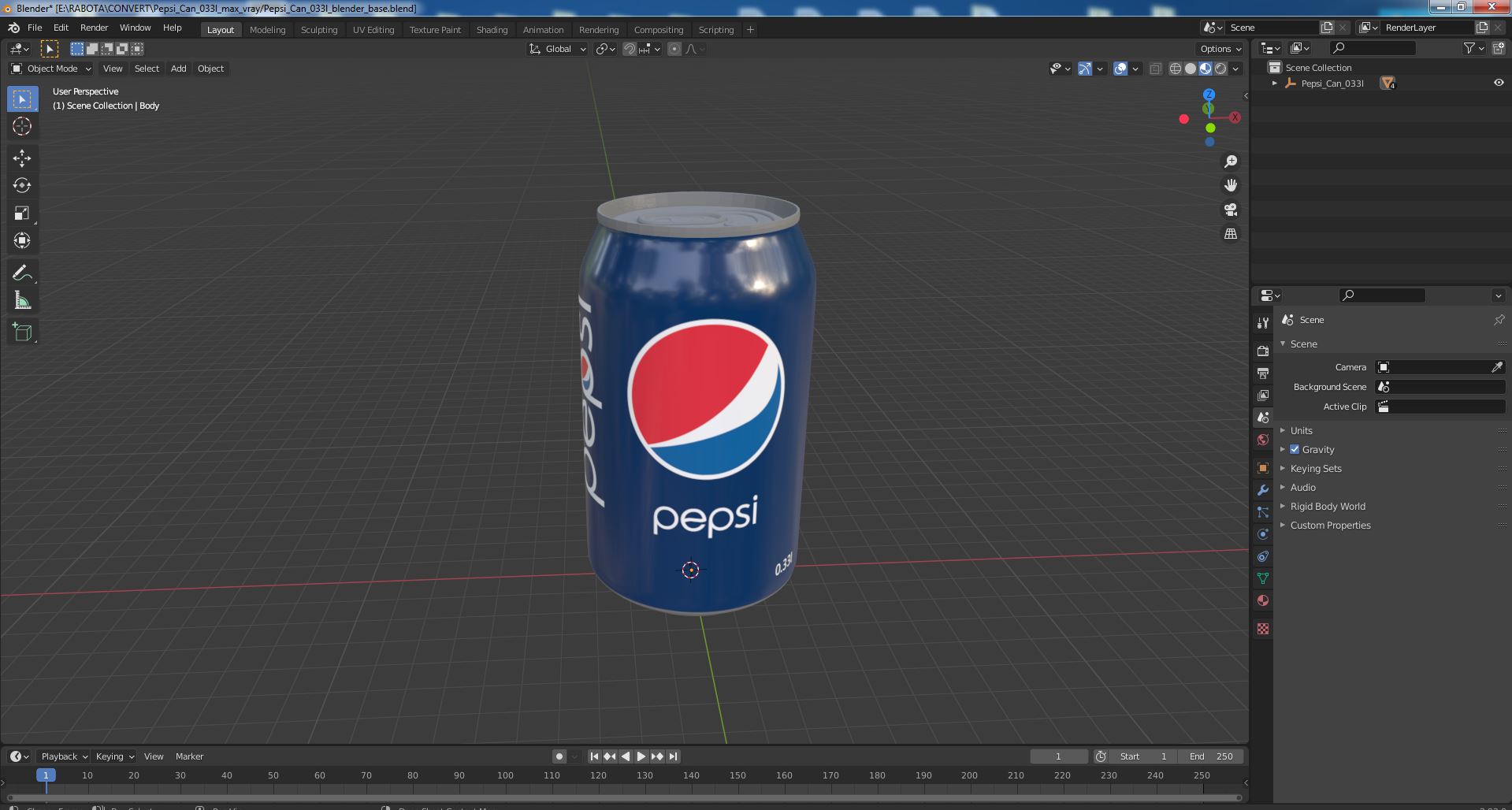 Pepsi Can 033l 3D model