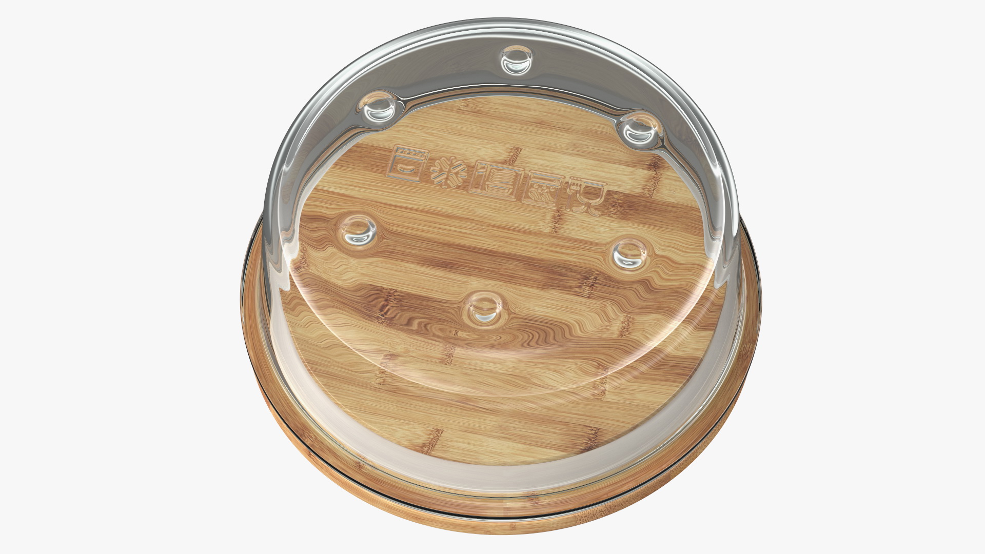 3D Round Glass Food Storage Container with Bamboo Lid 400ml