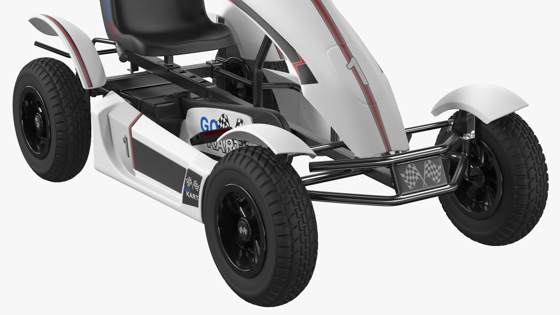 3D model Kids Pedal Go Kart with Frame Race White