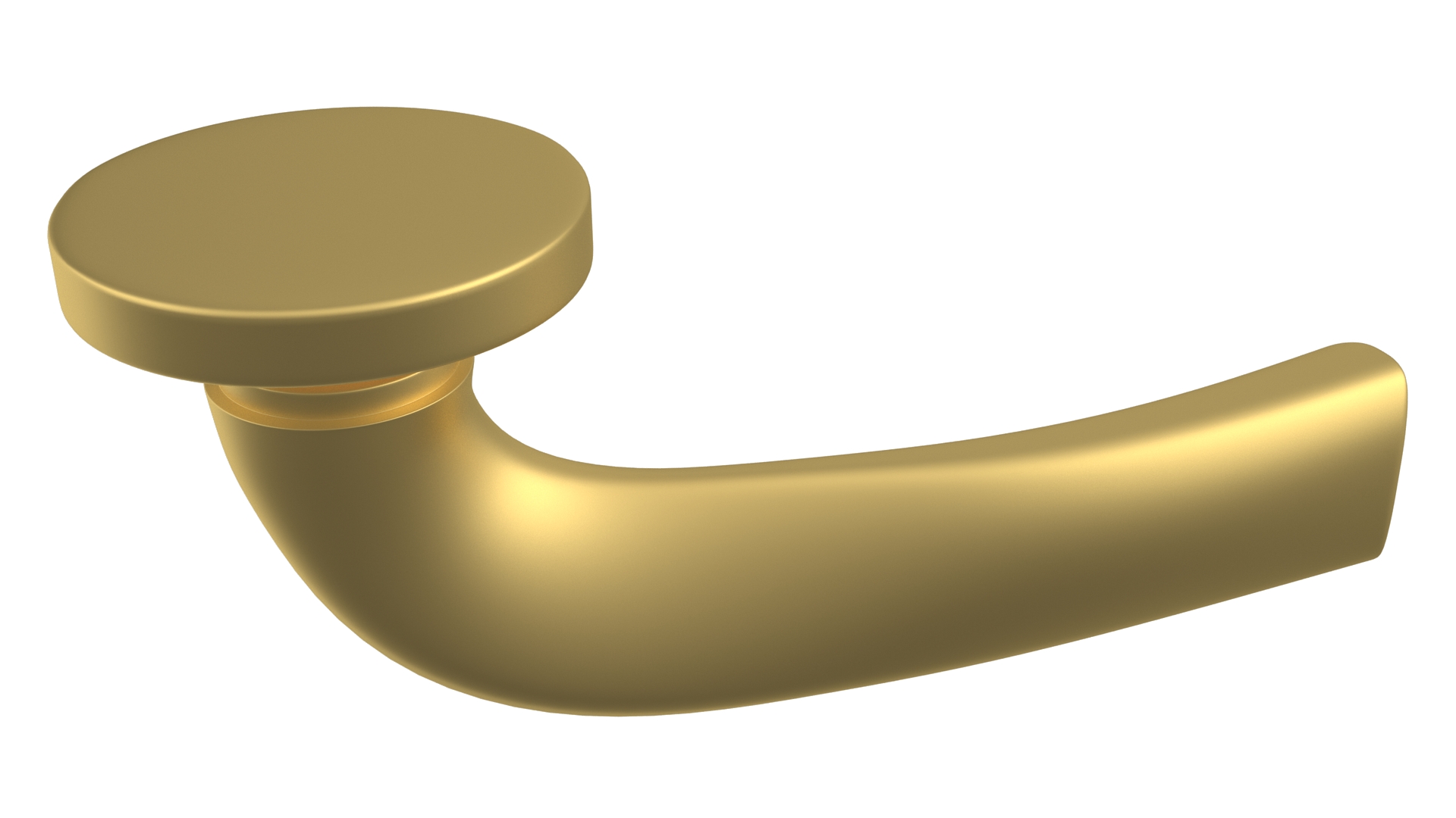 3D model Door Handle Swivel Curved Gold