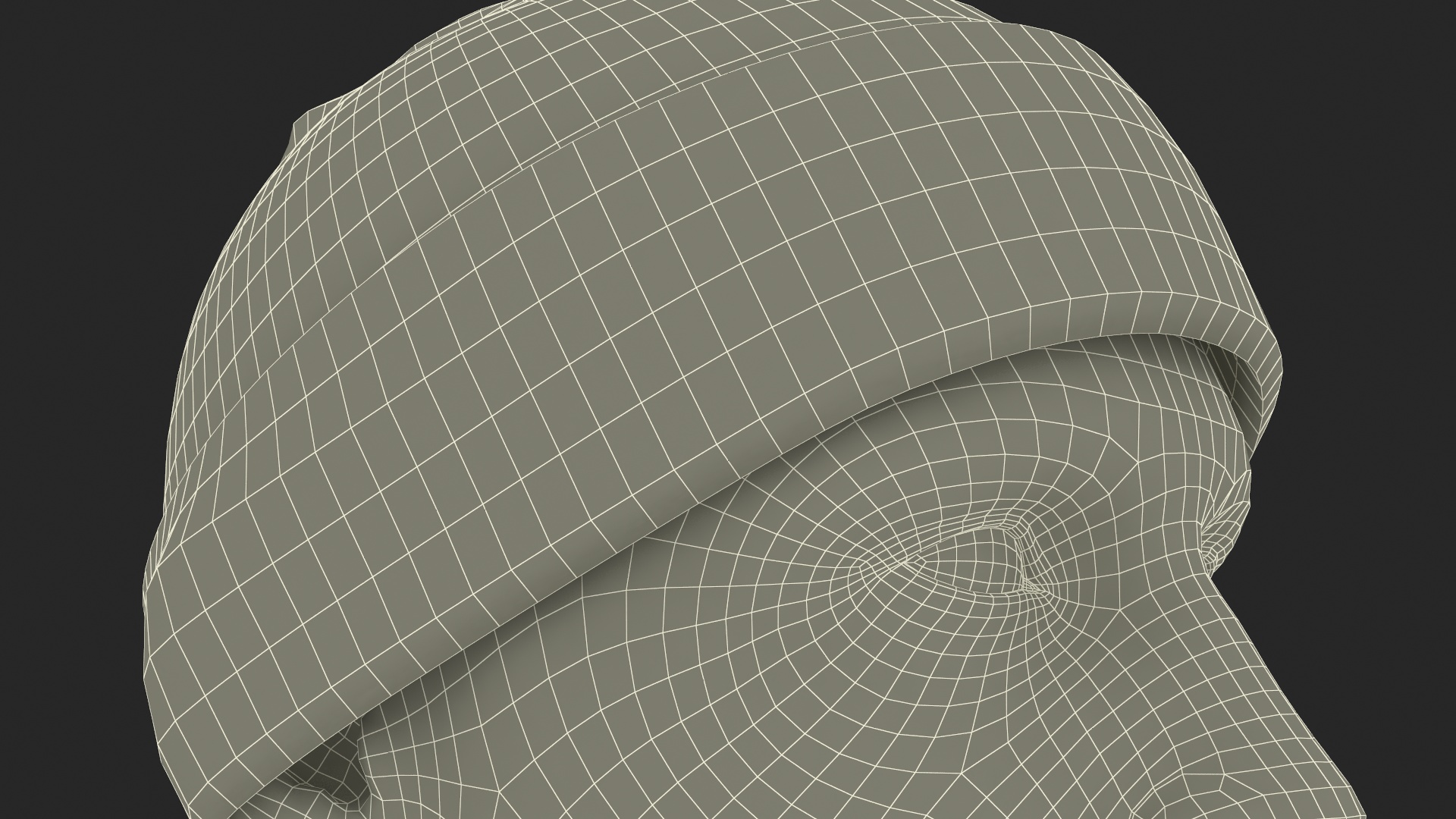 3D model Mens Patterned Winter Beanie Hat on Mannequin