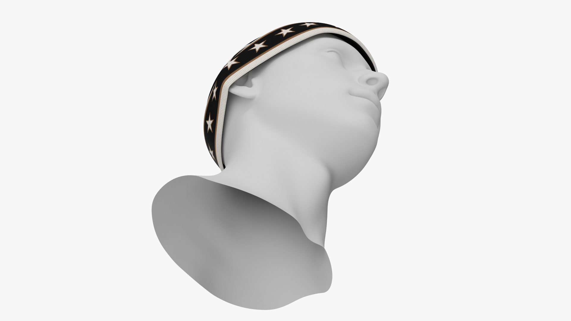 3D model Mens Patterned Winter Beanie Hat on Mannequin
