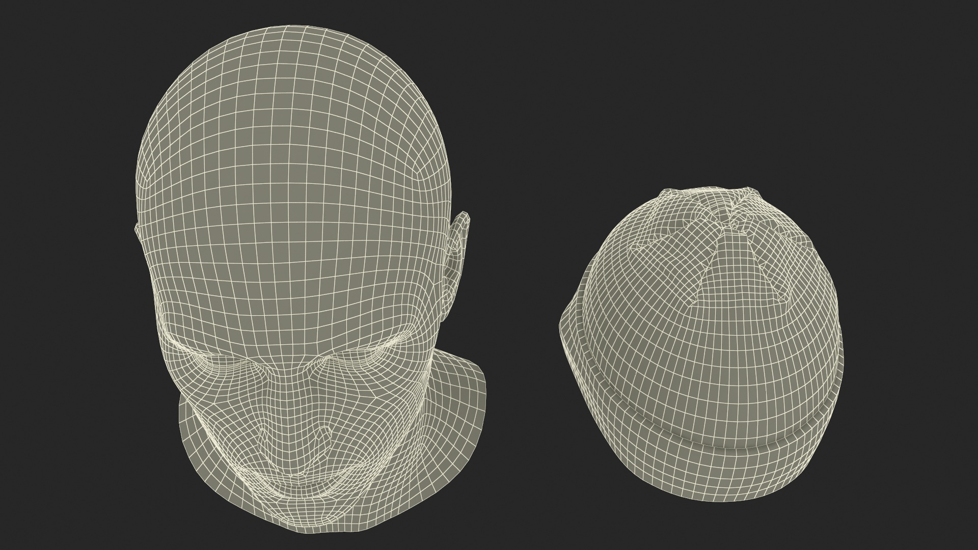 3D model Mens Patterned Winter Beanie Hat on Mannequin