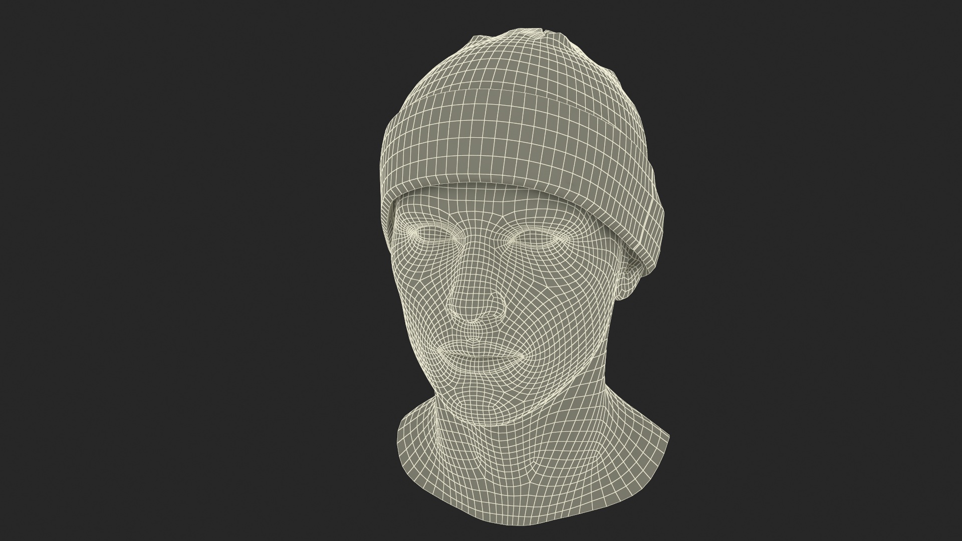 3D model Mens Patterned Winter Beanie Hat on Mannequin