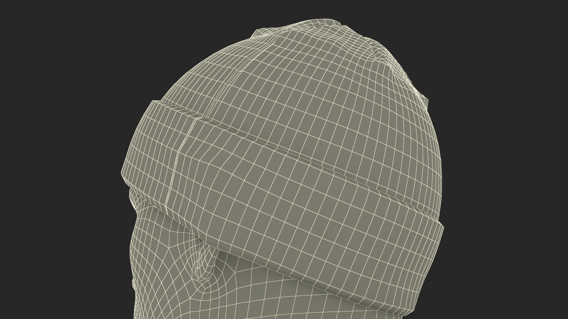 3D model Mens Patterned Winter Beanie Hat on Mannequin