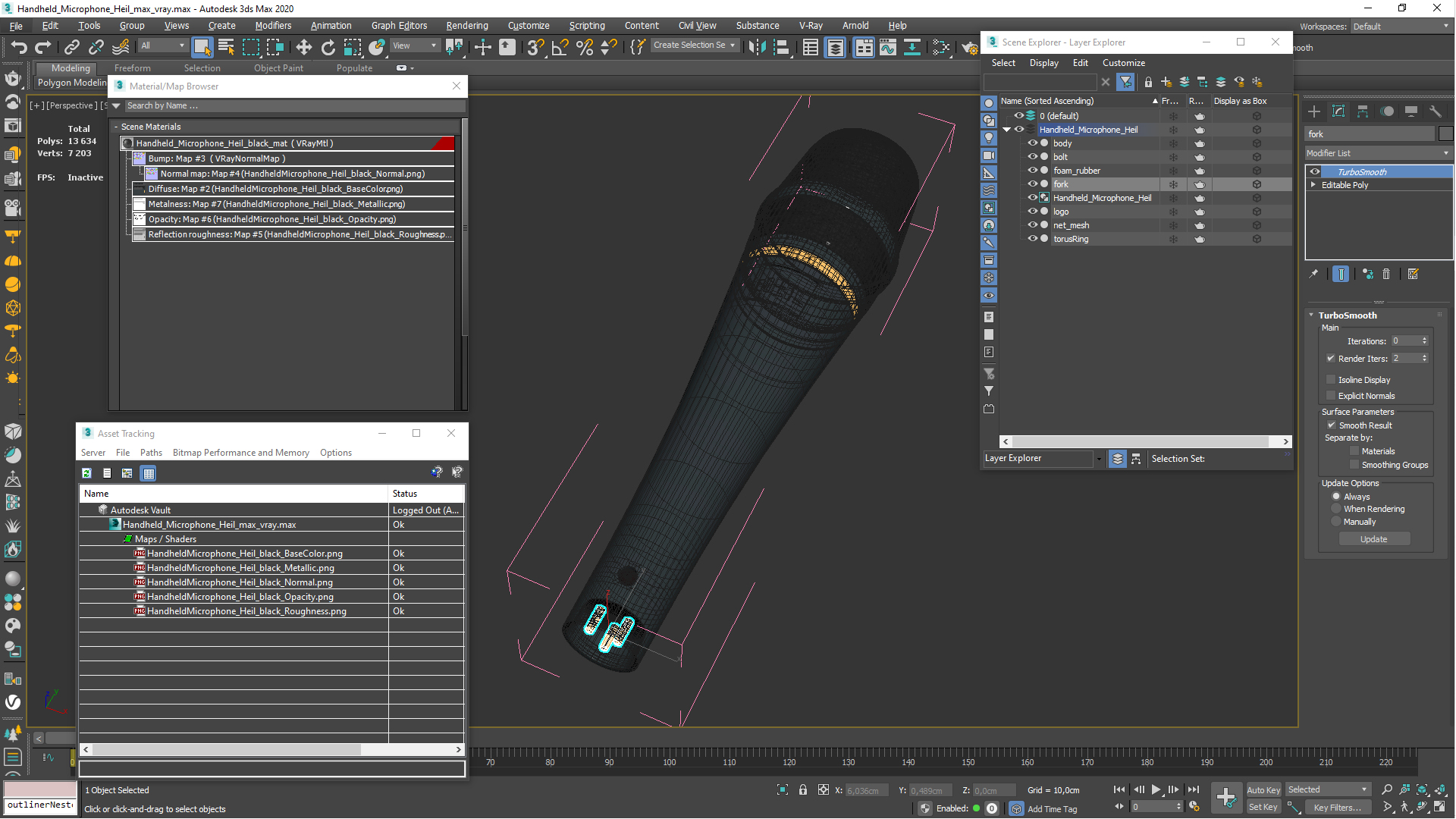 Handheld Microphone Heil 3D model