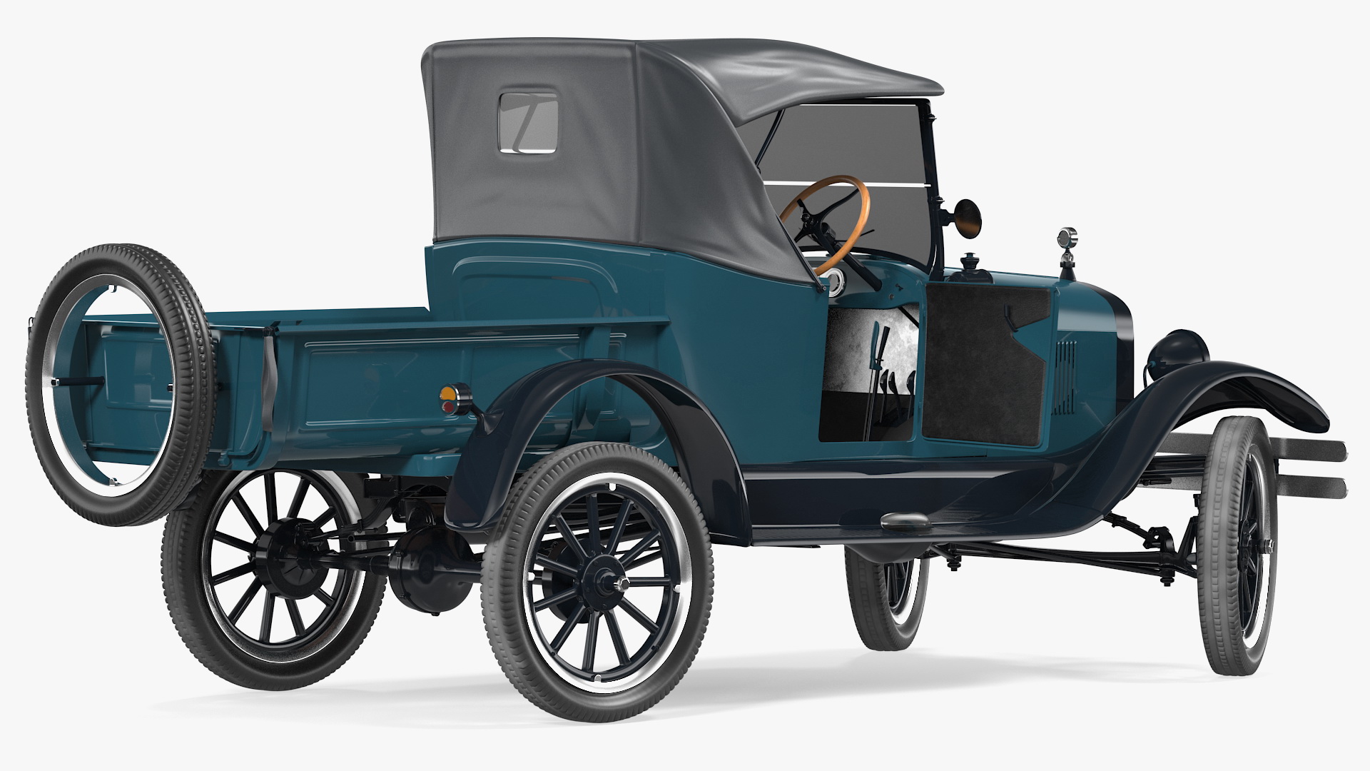 3D model Ford Model T Roadster Pickup Rigged