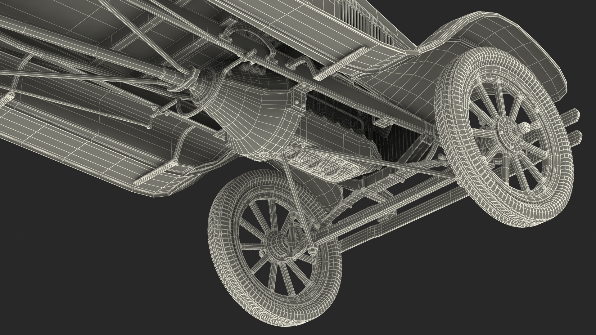 3D model Ford Model T Roadster Pickup Rigged