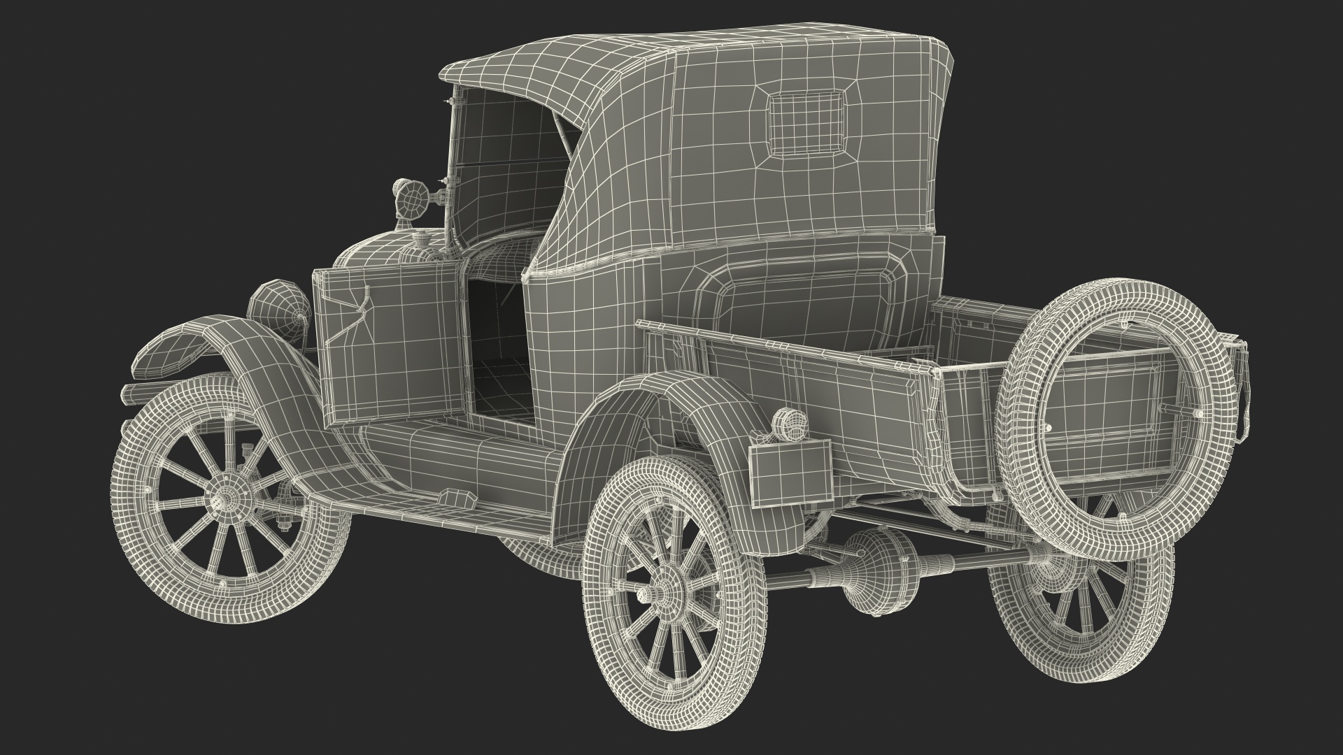 3D model Ford Model T Roadster Pickup Rigged