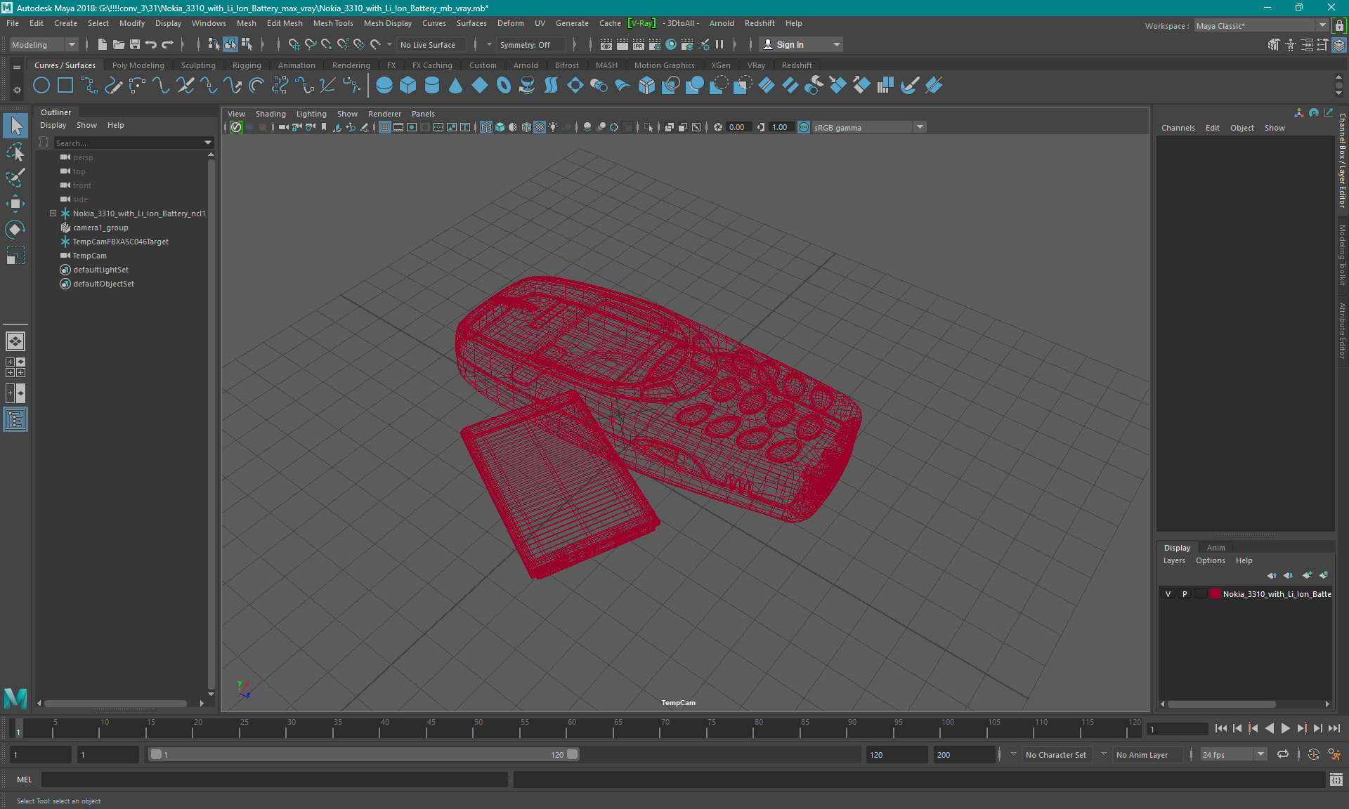 3D model Nokia 3310 with Li Ion Battery